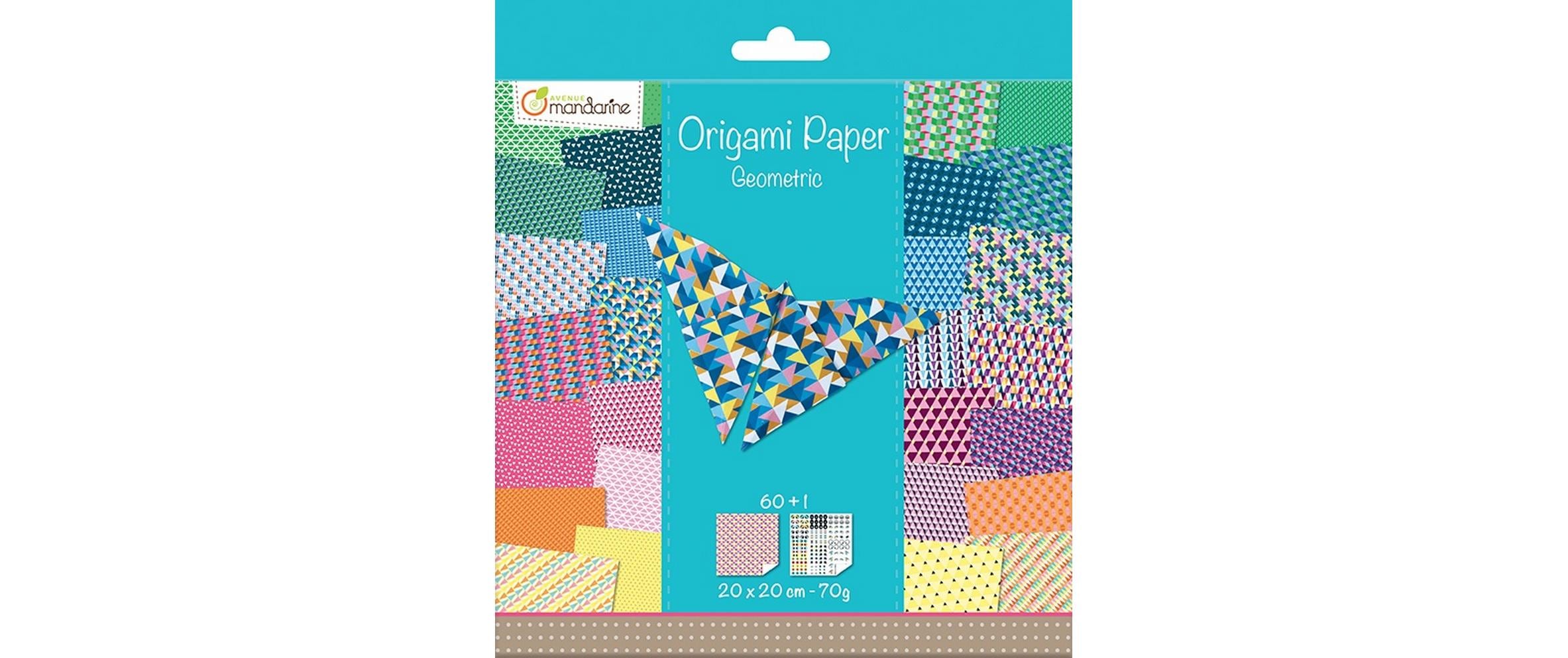 Avenue Mandarine Faltblätter Origami Geometric 60 Blatt, 20 x 20 cm
