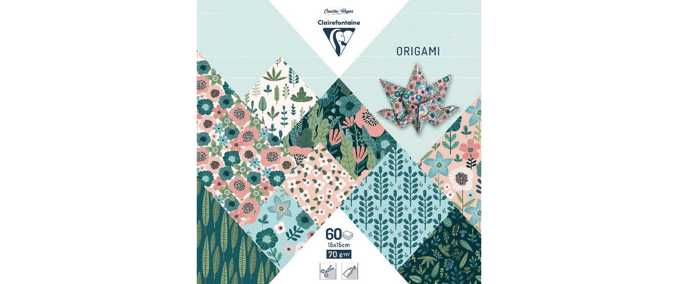 Clairefontaine Bastelpapier Origami Papier Herbarium, 60 Blatt