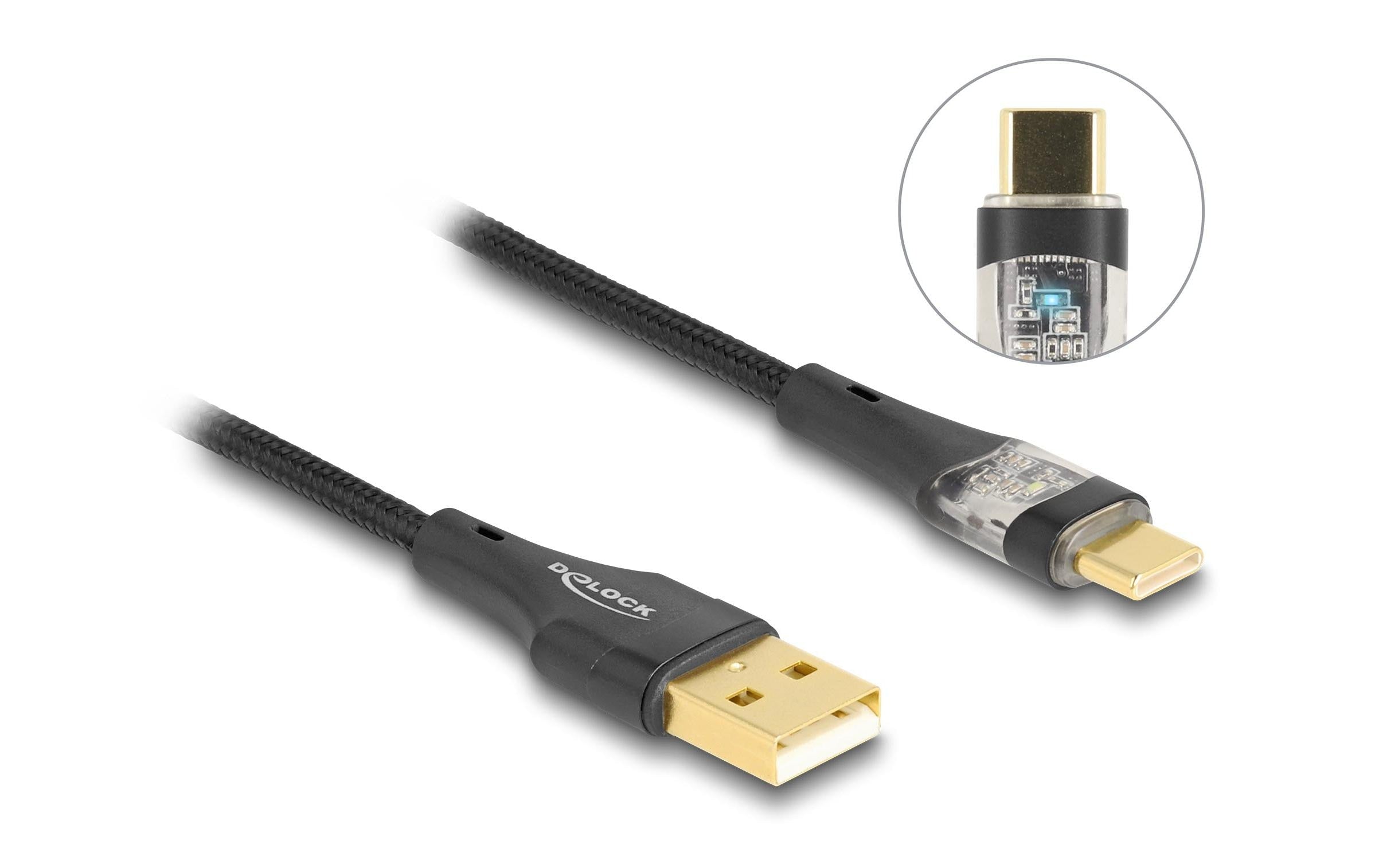 Delock USB 2.0-Kabel Schnelladefunktion 60W USB A - USB C 3 m
