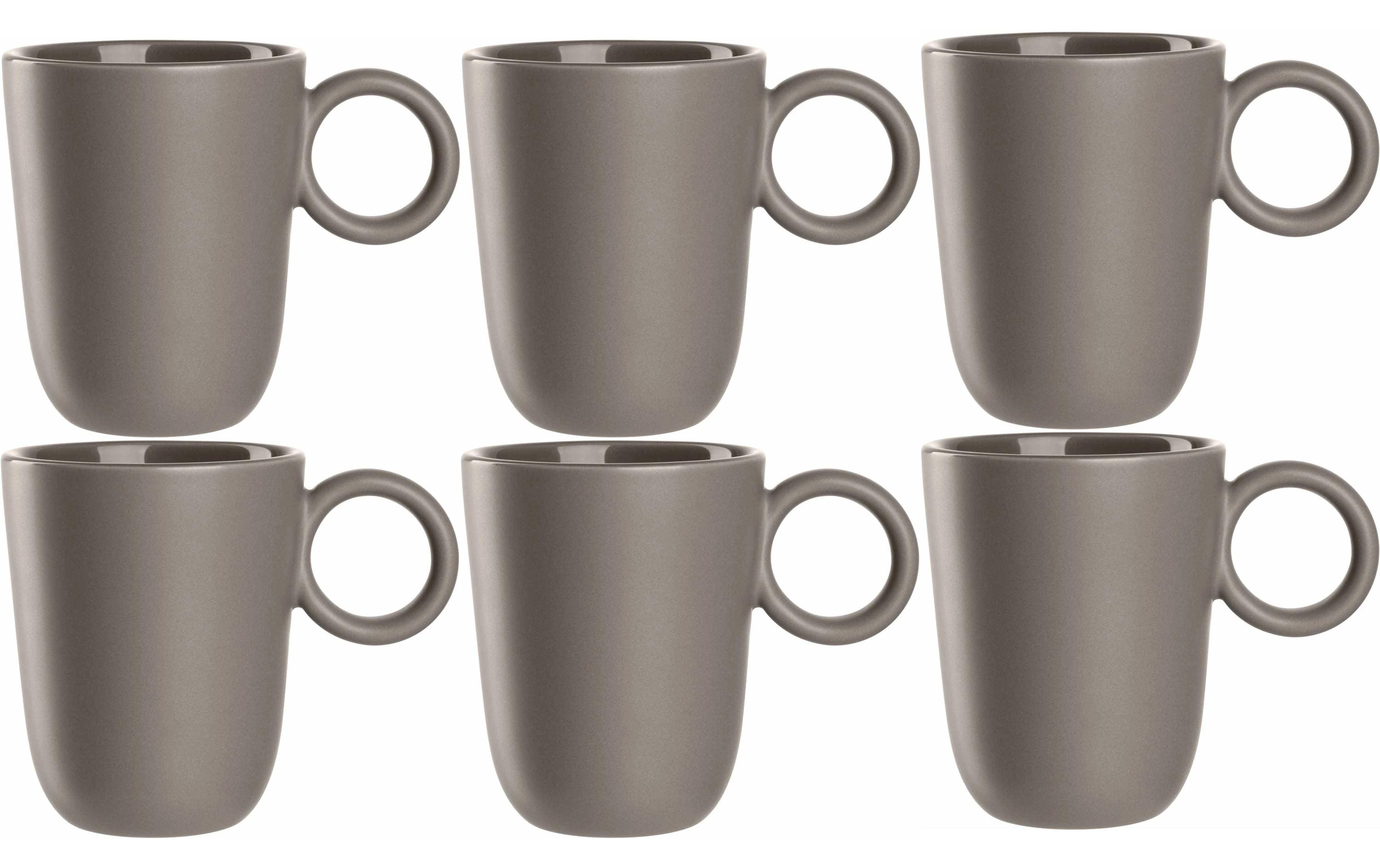 Leonardo Kaffeetasse Roma 400 ml, 6 Stück, Taupe