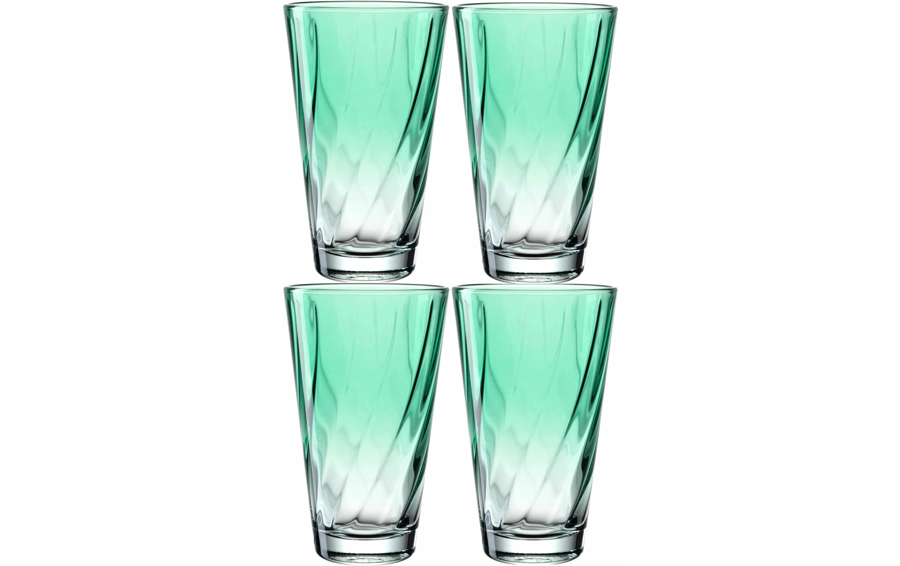 Leonardo Trinkglas Twist 300 ml, 4 Stück, Türkis