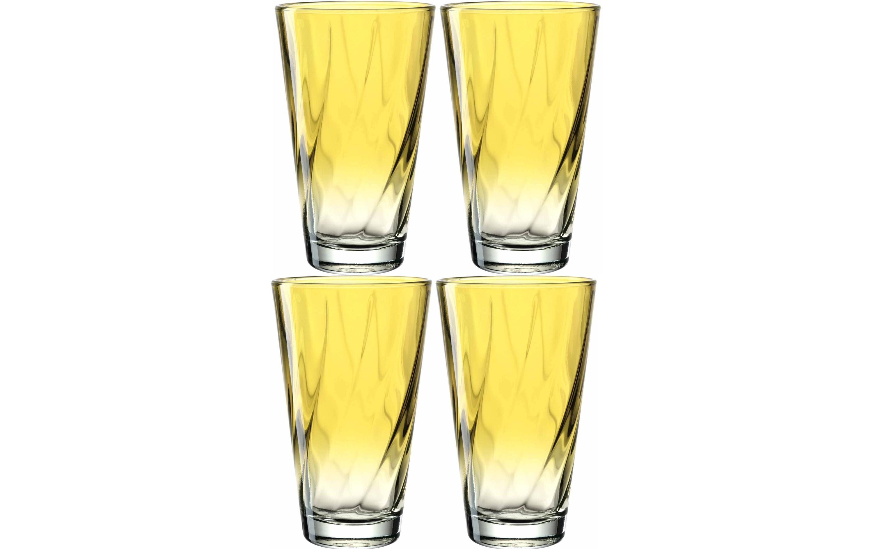 Leonardo Trinkglas Twist 300 ml, 4 Stück, Gelb
