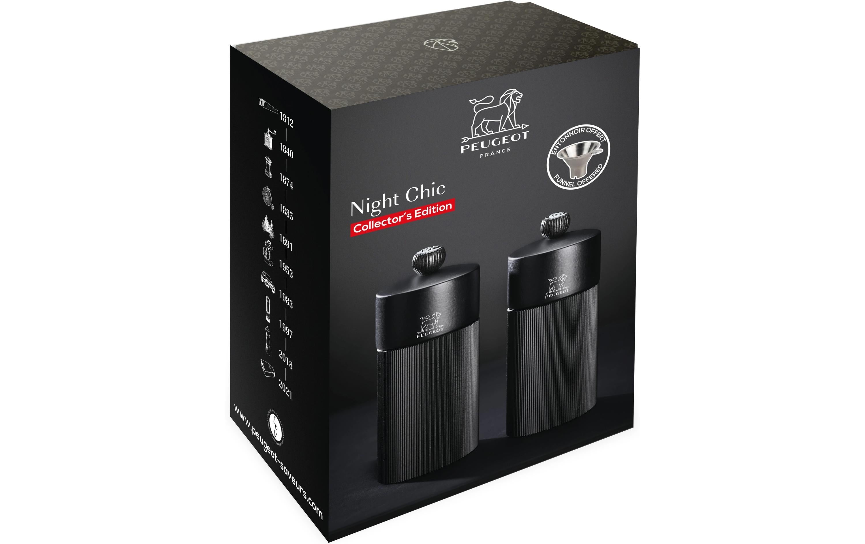 Peugeot Gewürzmühle Line Duo 12 cm, Schwarz matt
