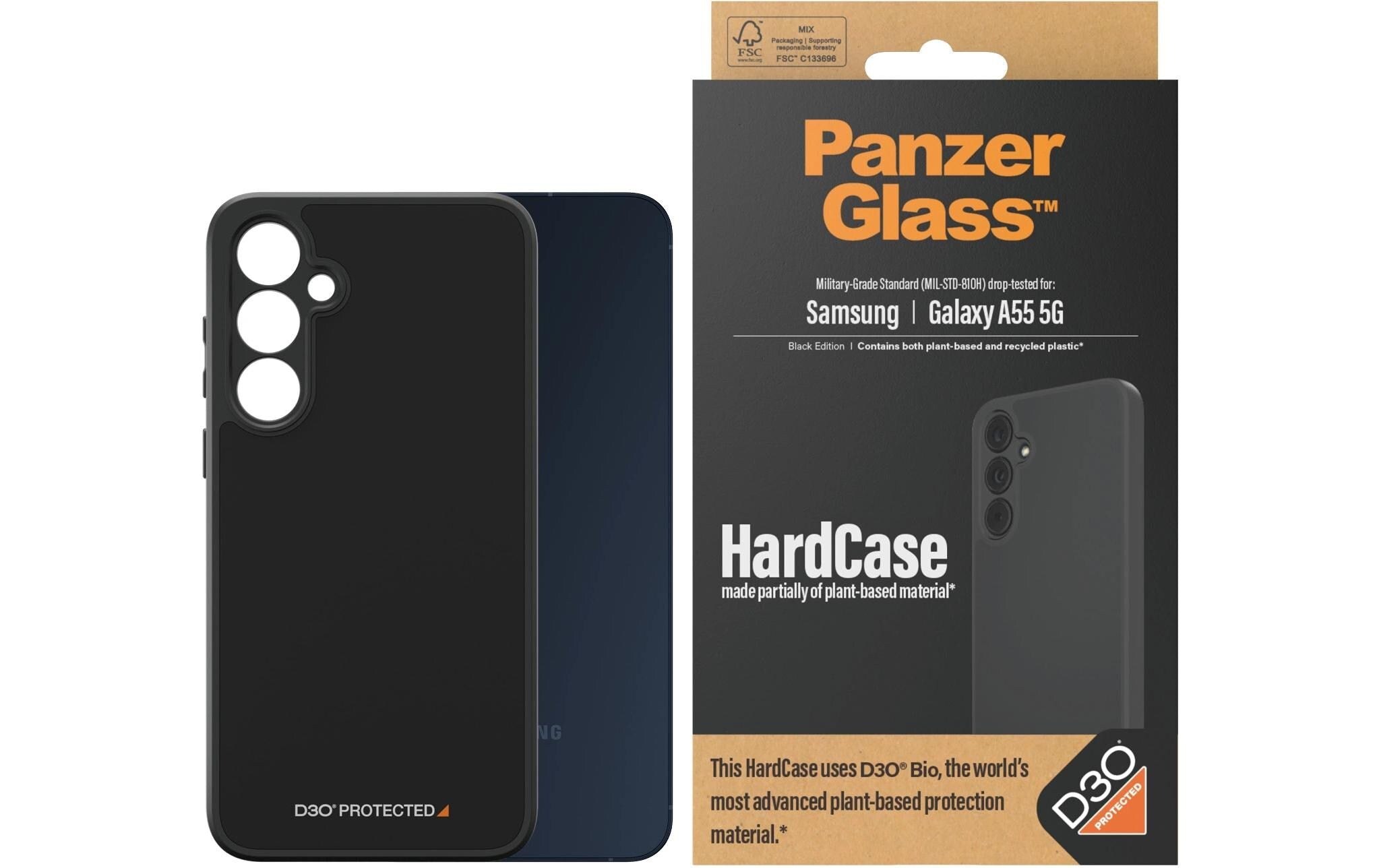 Panzerglass Back Cover HardCase D3O Galaxy A55 5G Black