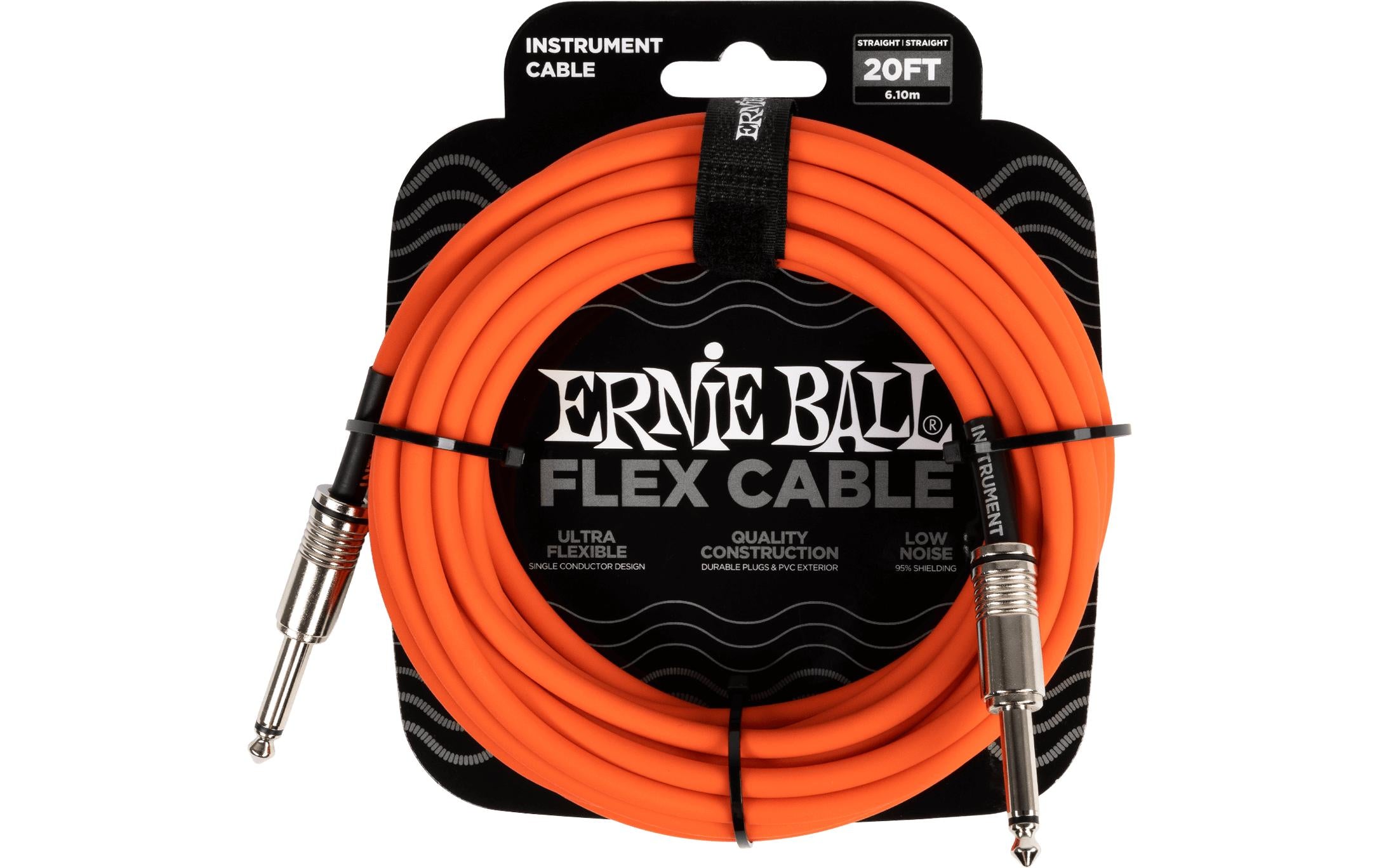 Ernie Ball Instrumentenkabel Flex 6421 – 6.09 m, Orange