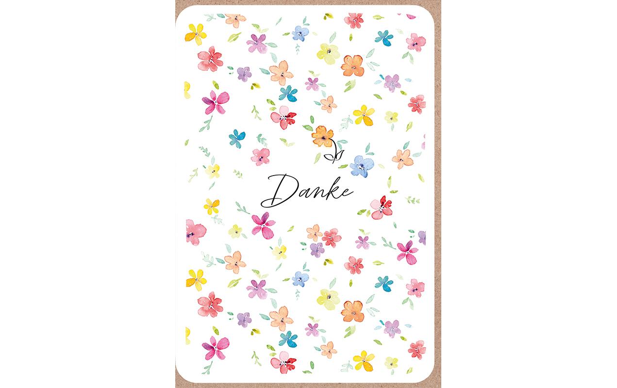 ABC Dankeskarte Blumenblüten B6
