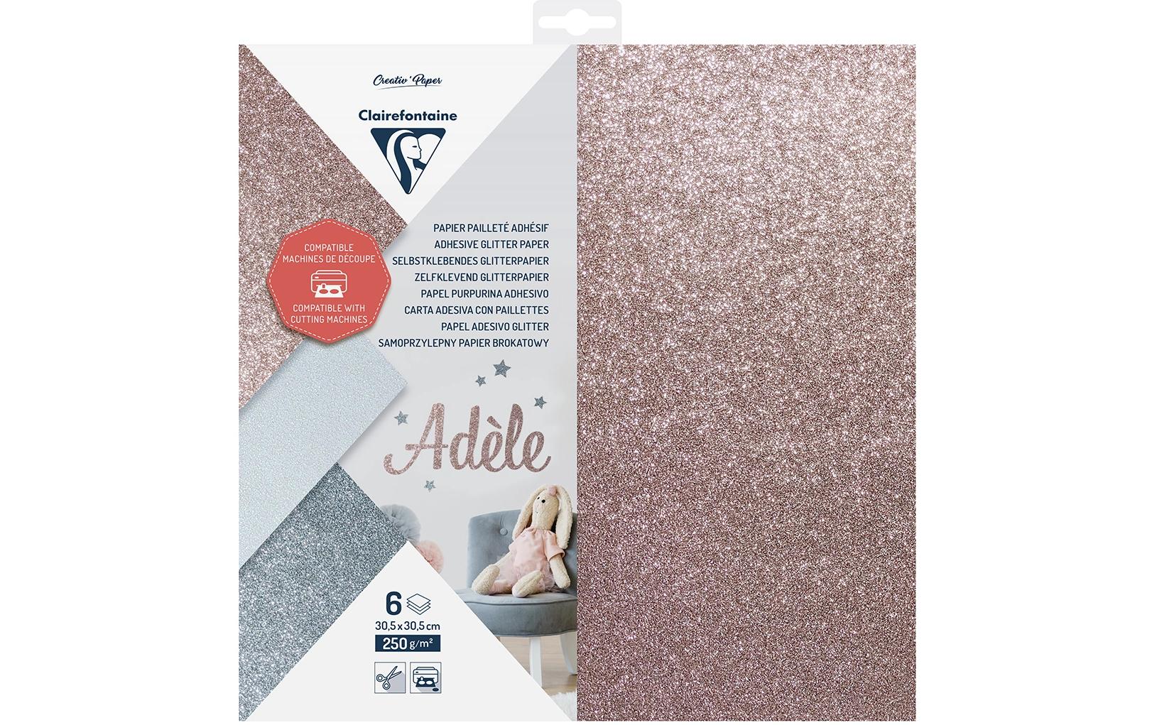 Clairefontaine Glitzerpapier 6 Blatt, zum Plotten
