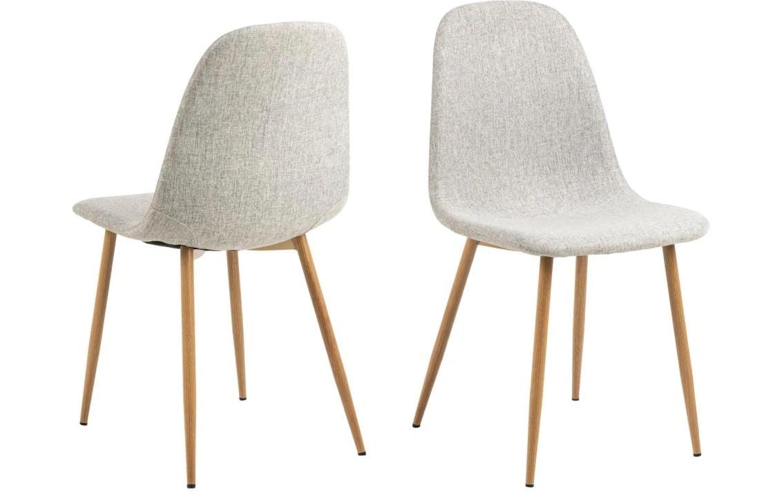 AC Design Stuhl Celia 4 Stück, Hellgrau/Nature