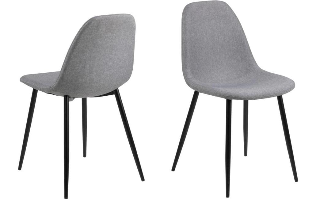 AC Design Stuhl Wilma 4 Stück, Hellgrau/Schwarz