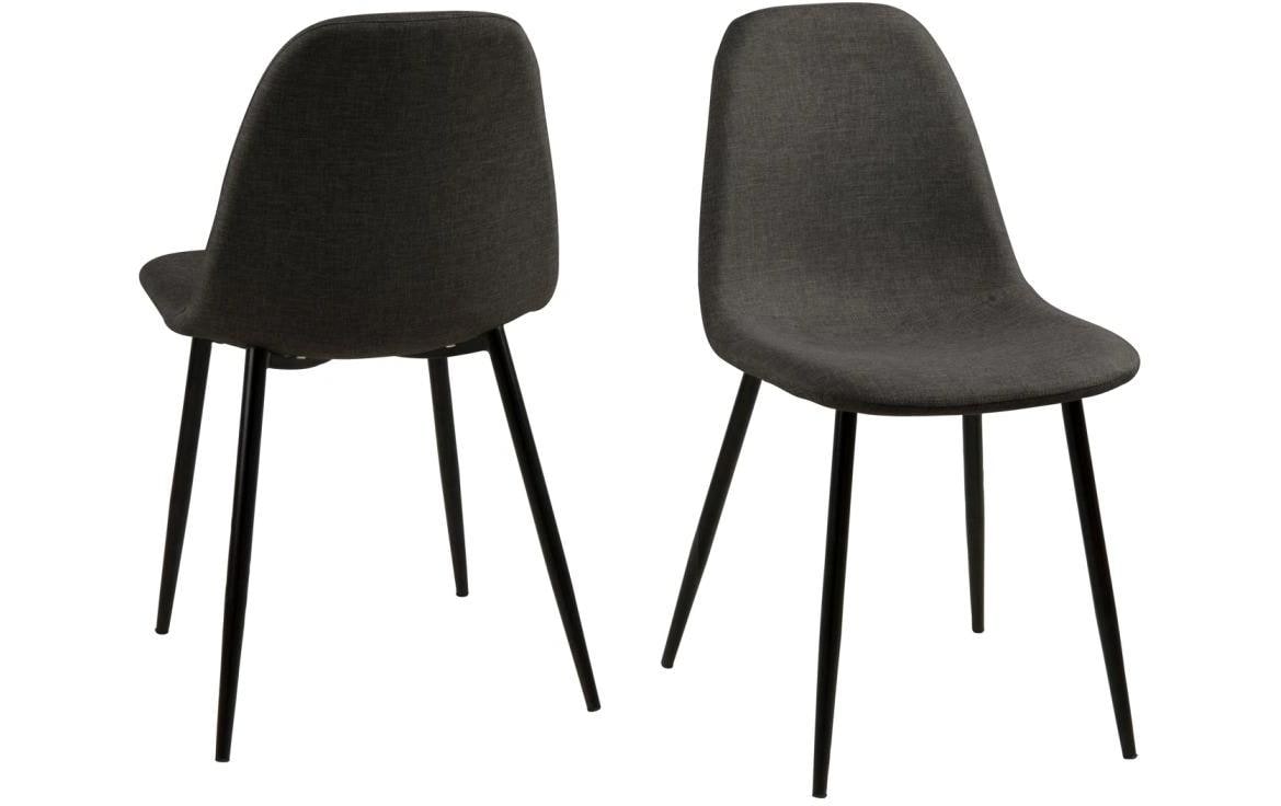 AC Design Stuhl Wilma 4 Stück, Dunkelgrau/Schwarz
