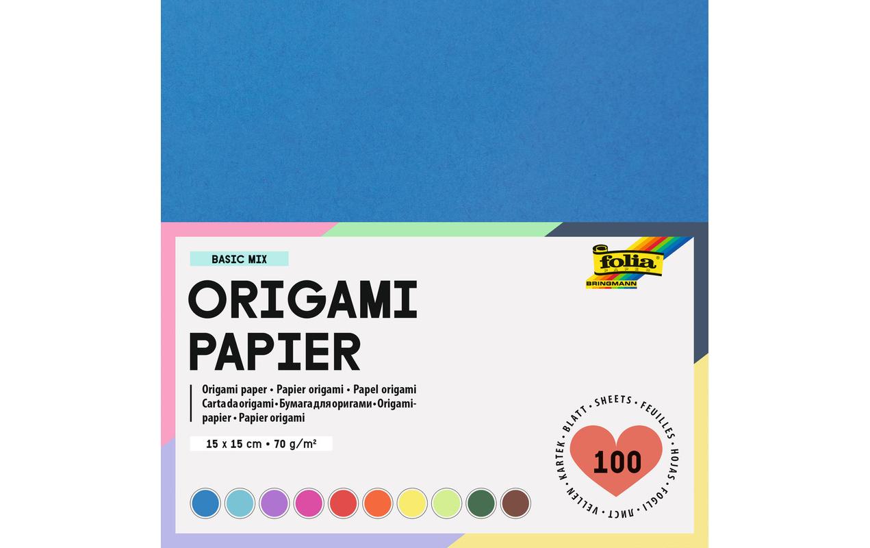 Folia Faltblätter Origami 15 x 15 cm, 70 g/m², Mehrfarbig
