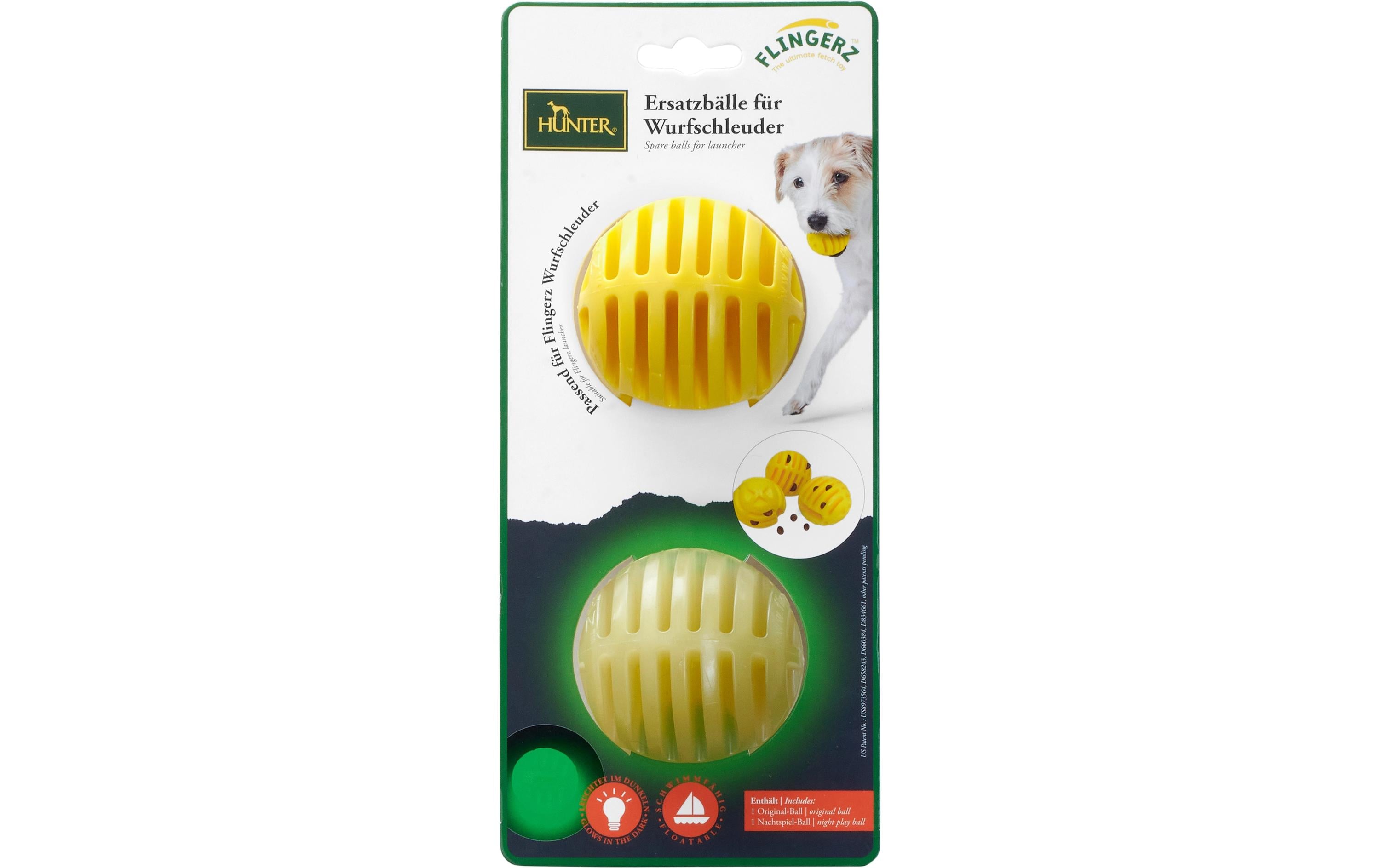 Hunter Hunde-Spielzeug Flingerz Ersatzballset, Orange/Gelb