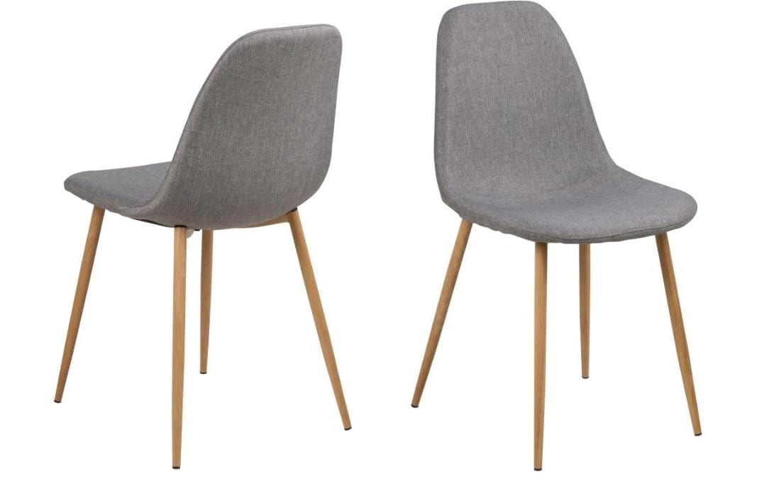 AC Design Stuhl Wilma 4 Stück, Hellgrau/Nature