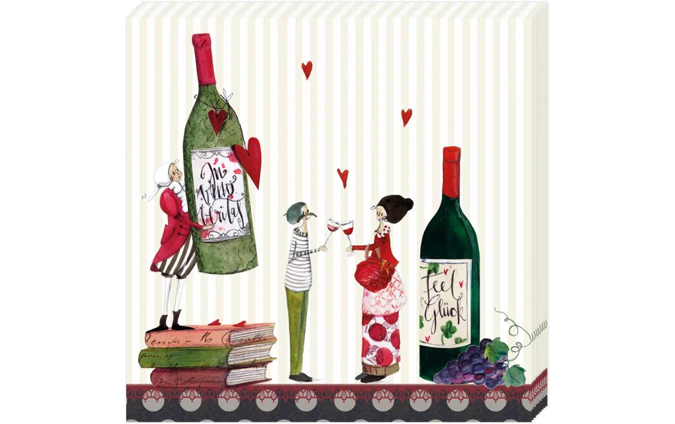 Grätz Papierservietten Wein 25 x 25 cm, 20 Stück