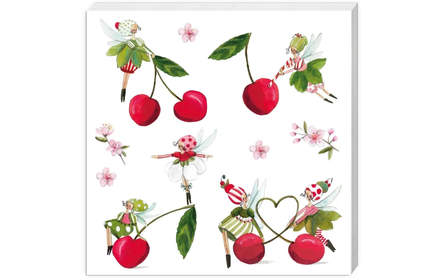 Grätz Papierservietten Kirsche 25 x 25 cm, 20 Stück