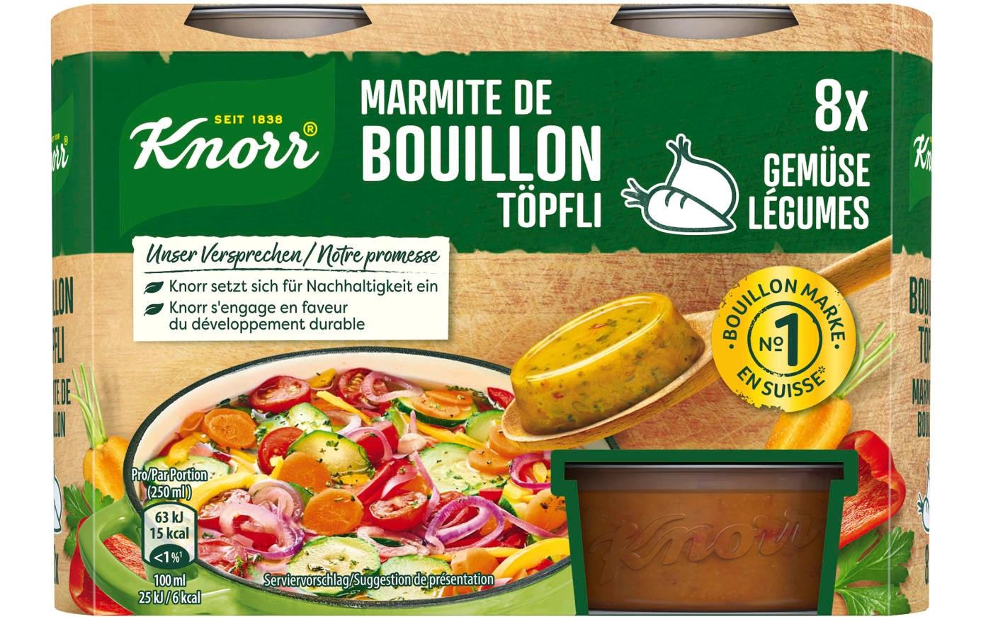 Knorr Gemüse-Bouillon Pur 8 Töpfli 224 g