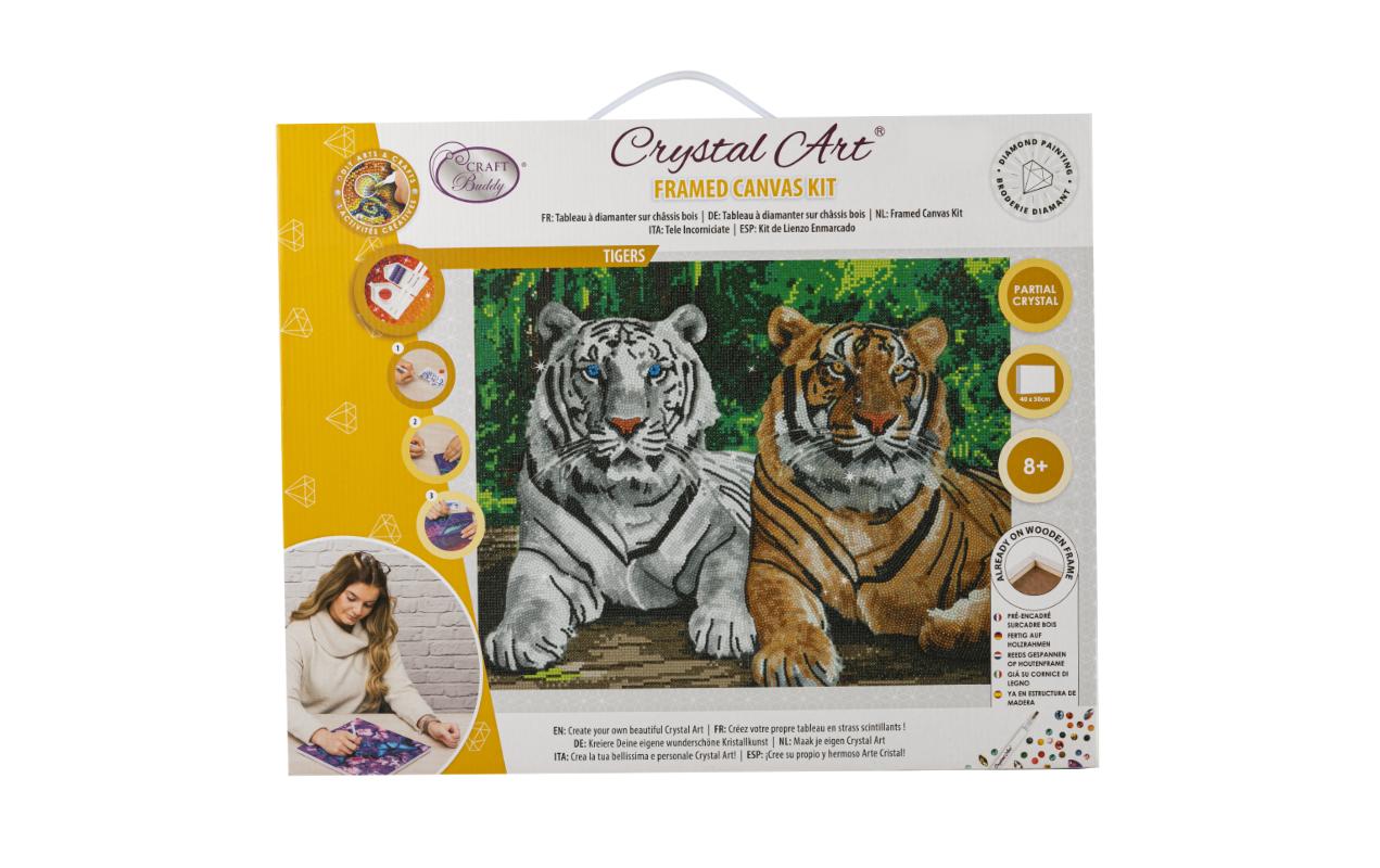 CRAFT Buddy Bastelset Crystal Art Kit Tigers 40 x 50 cm