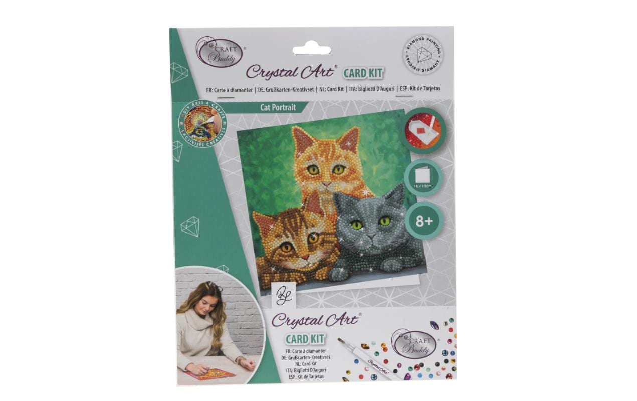 CRAFT Buddy Bastelset Crystal Art Card Katzen