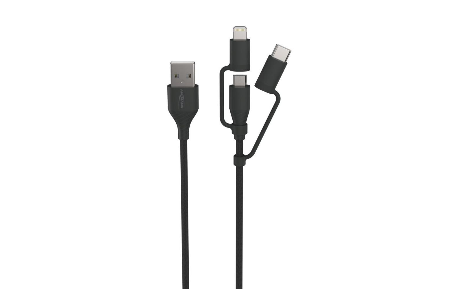 Ansmann USB-Ladekabel Micro, Lightning, Typ C, 120 cm