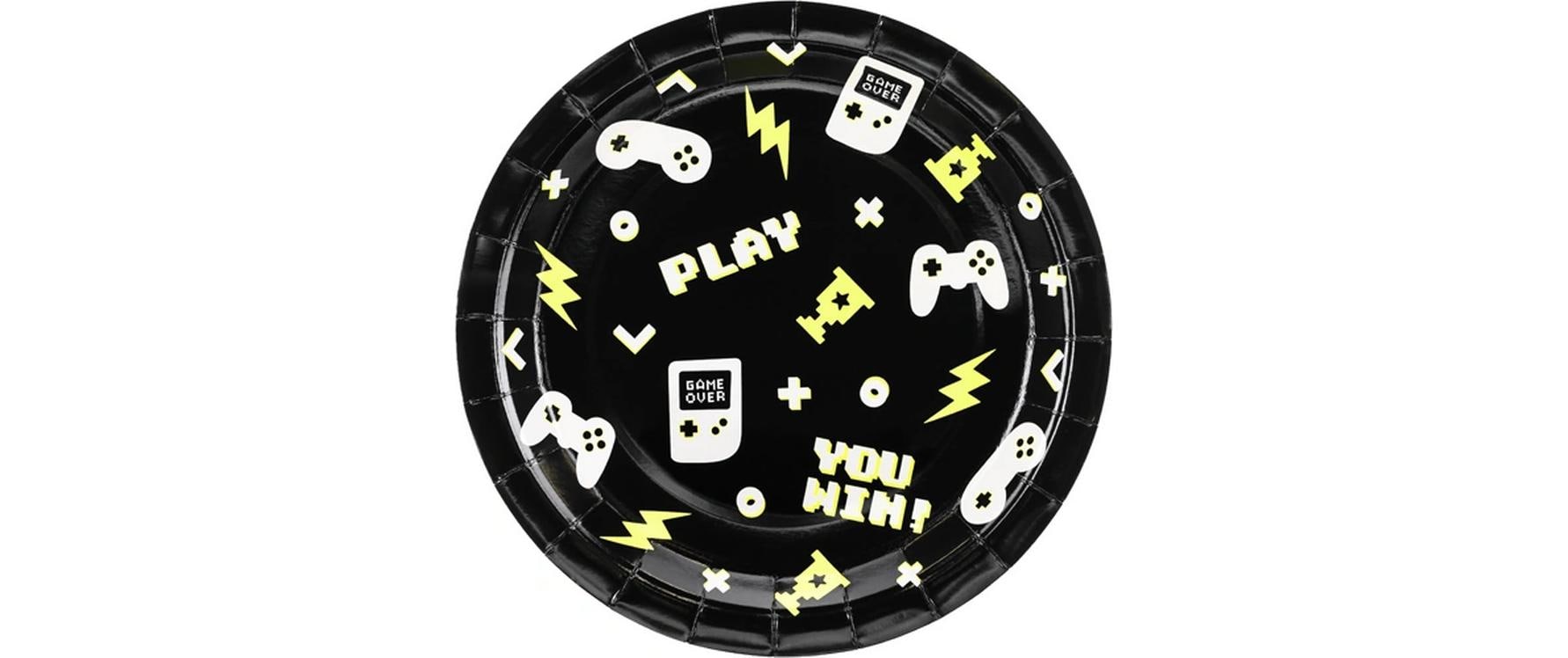 Partydeco Einwegteller Game 23 cm, 6 Stück