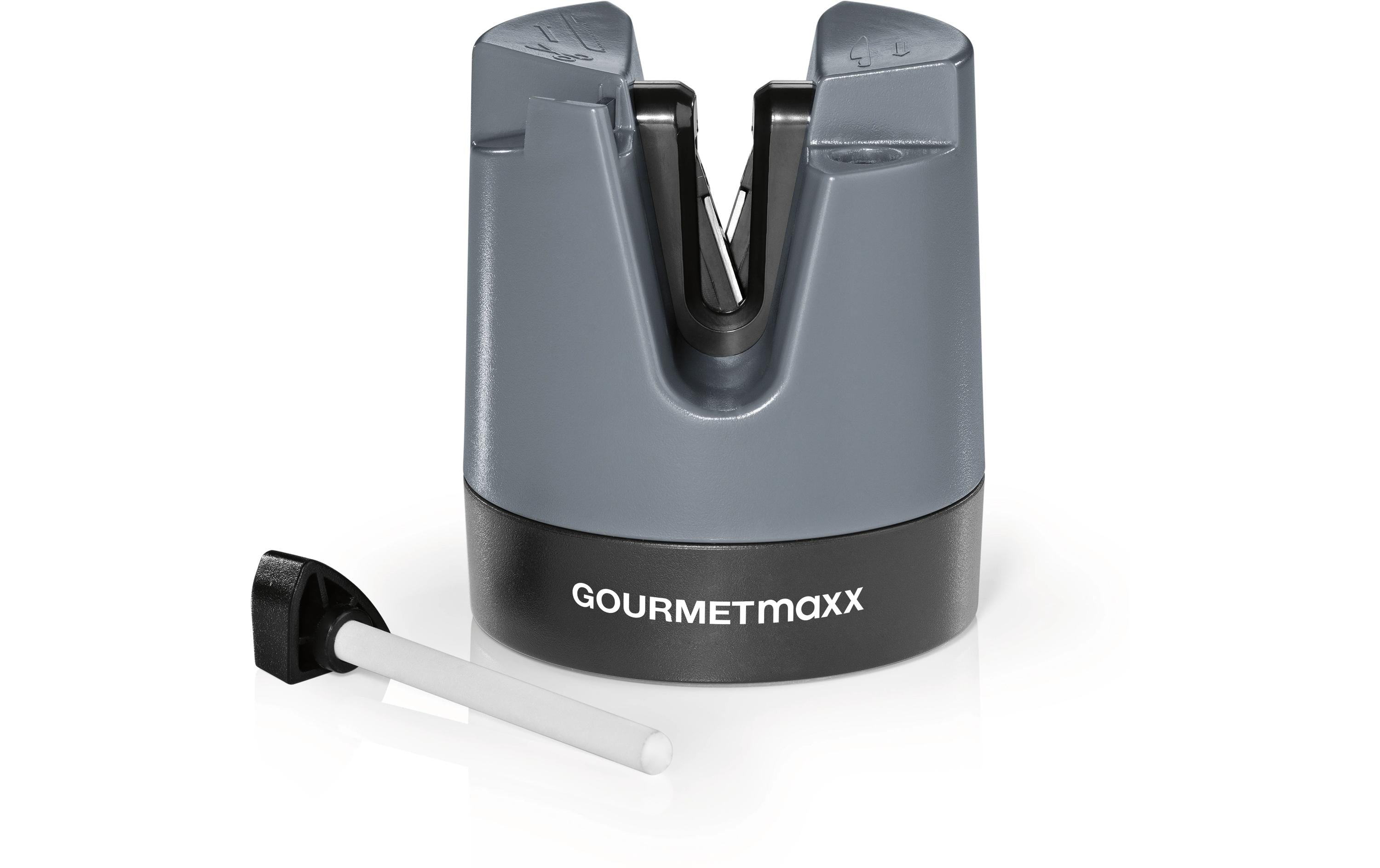 GOURMETmaxx Messerschärfer 6.4 cm, Anthrazit/Schwarz