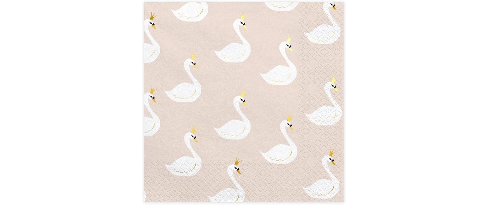 Partydeco Papierservietten Lovely Swan Rosa, 33 x 33 cm, 20 Stück