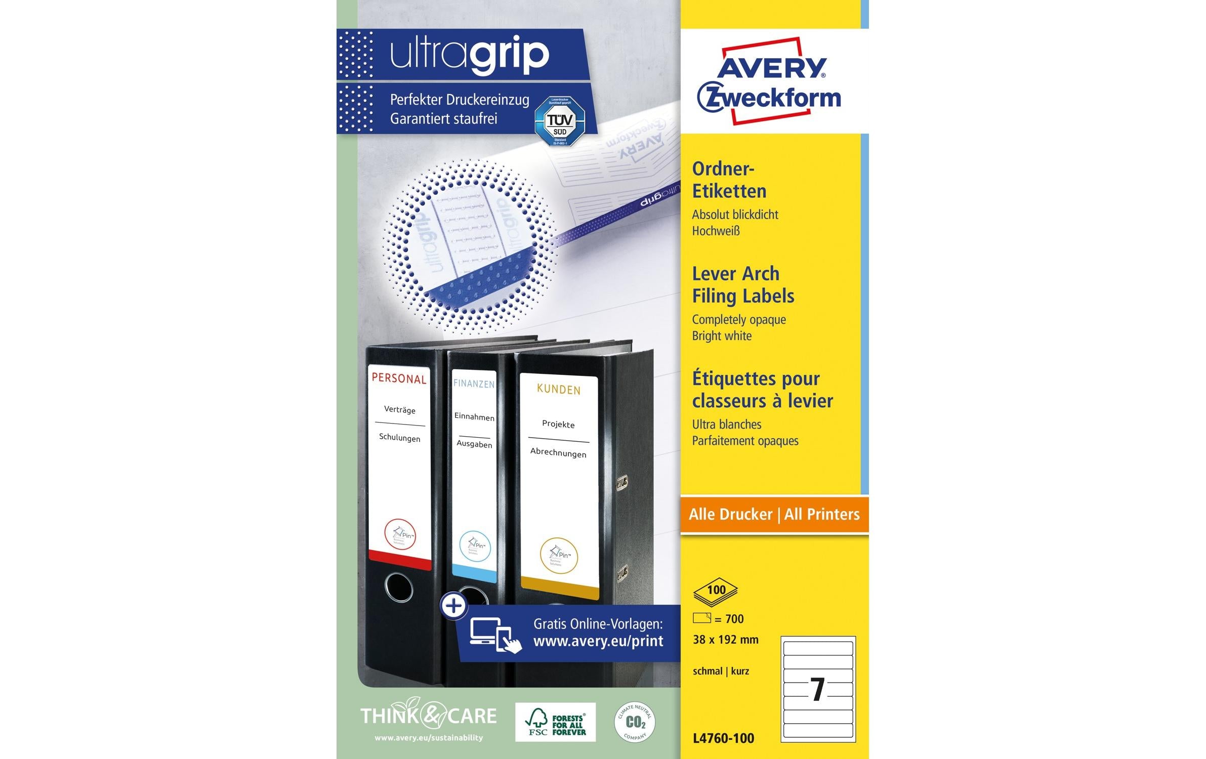 Avery Zweckform Ordneretiketten L4760 100 x 192 mm