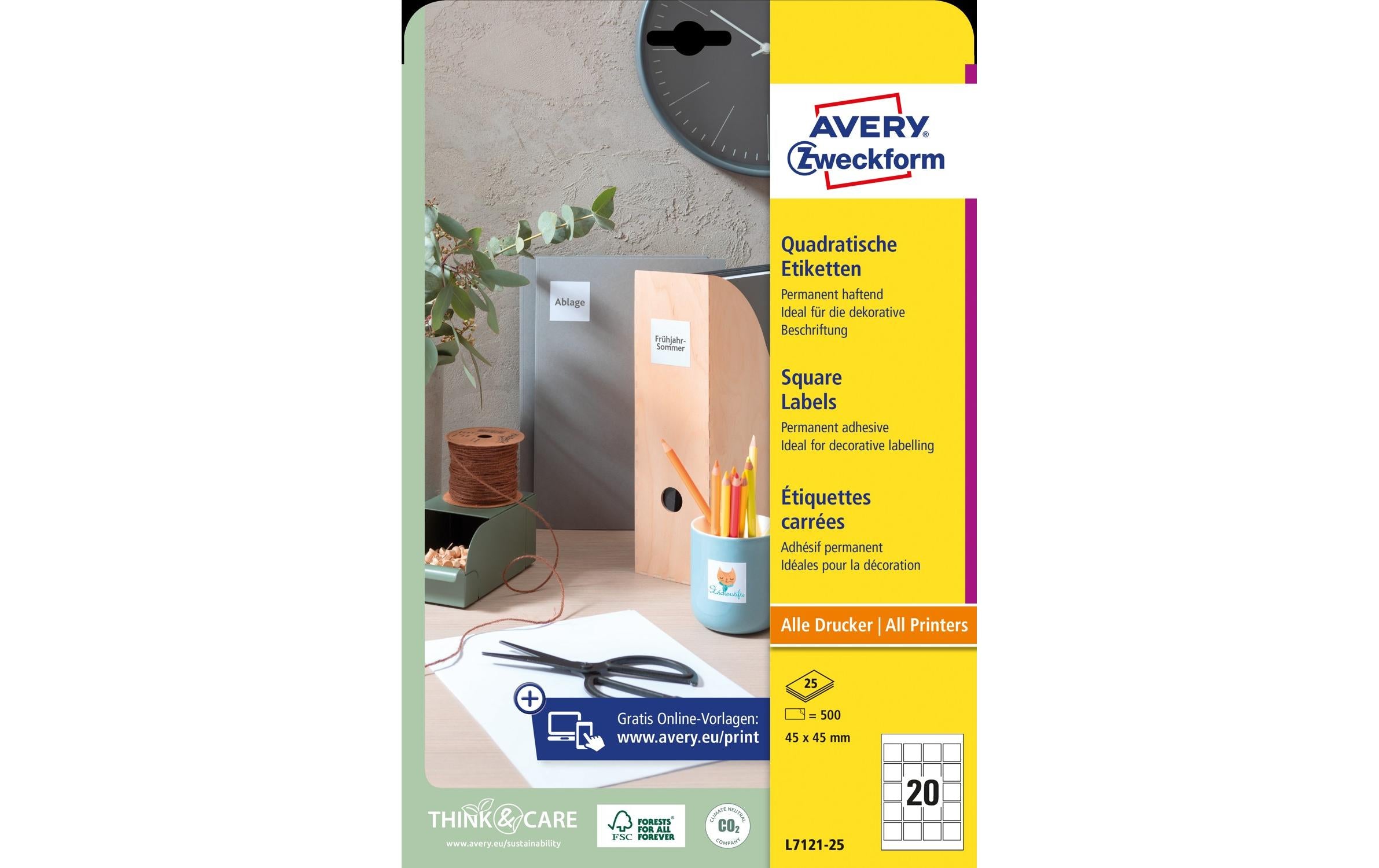 Avery Zweckform QR Code Etiketten 45 x 45 mm, 25 Blatt