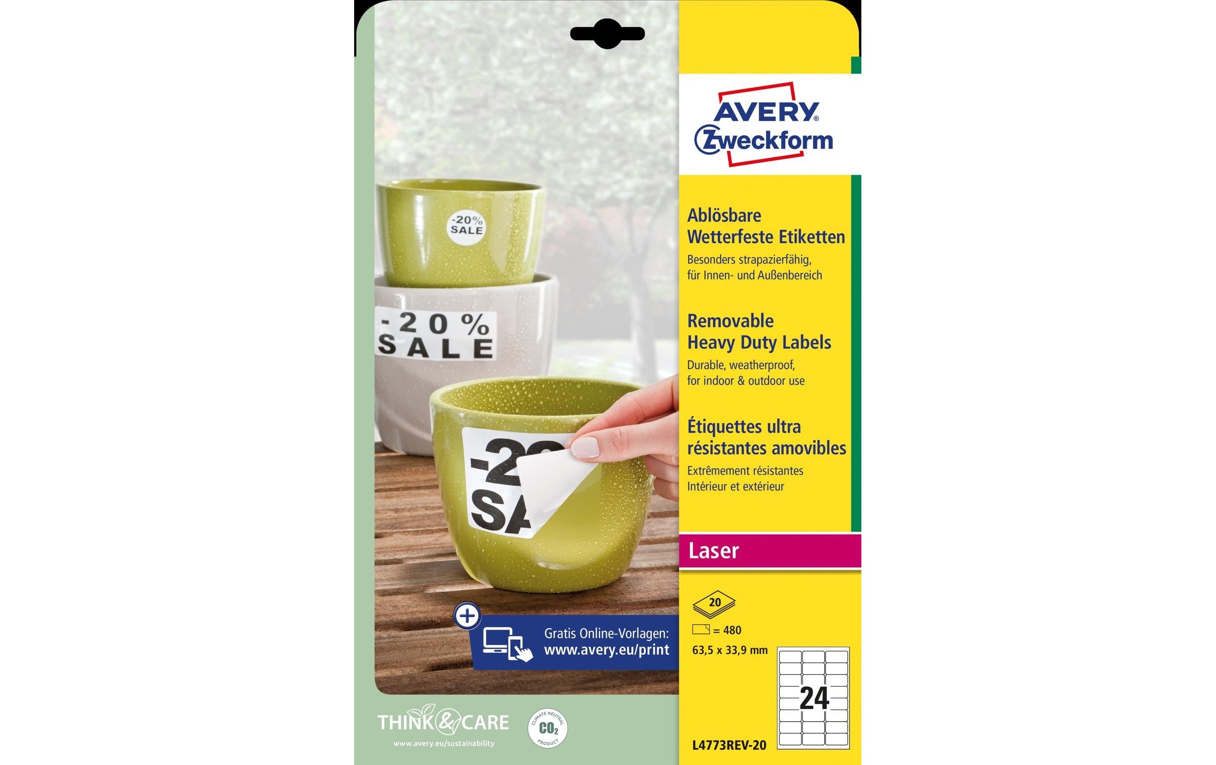 Avery Zweckform Universal-Etiketten 63.5 x 33.9 mm, 20 Blatt