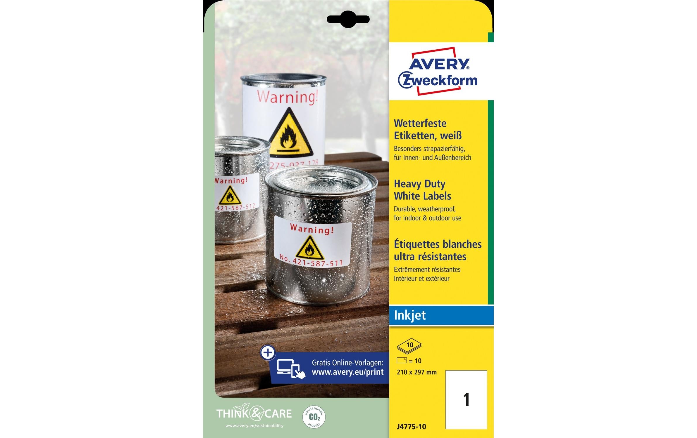 Avery Zweckform Universal-Etiketten 210 x 297 mm, 10 Blatt