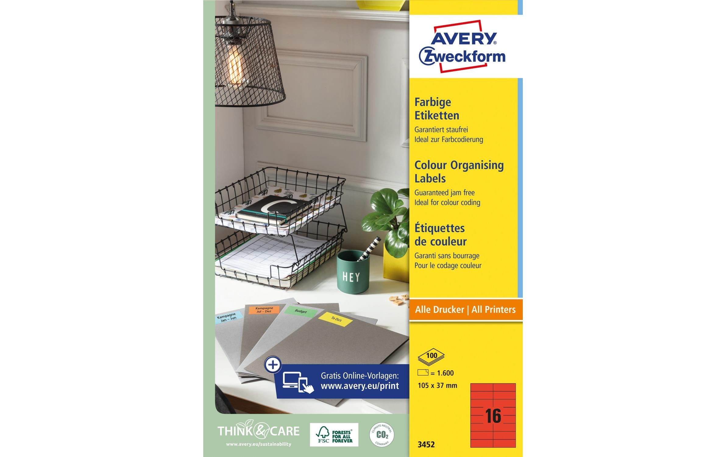 Avery Zweckform Universal-Etiketten 105 x 37 mm, 100 Blatt