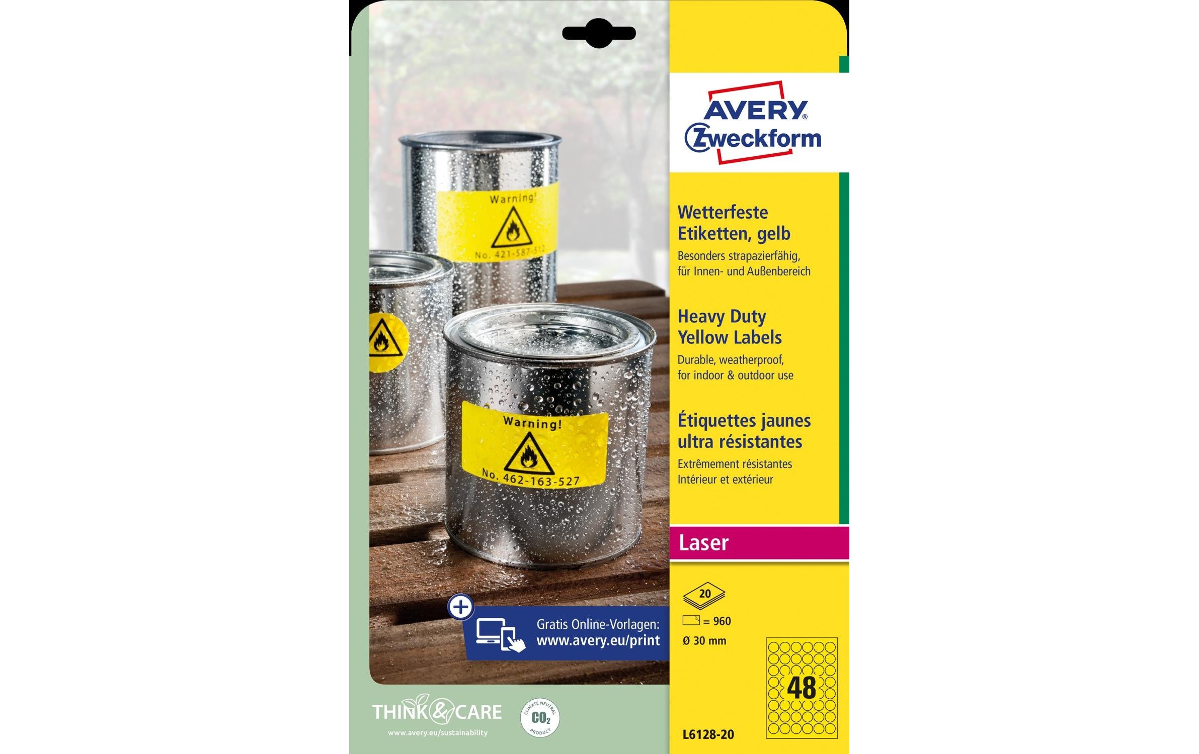 Avery Zweckform Runde Etiketten L6128-20 Ø  30 mm
