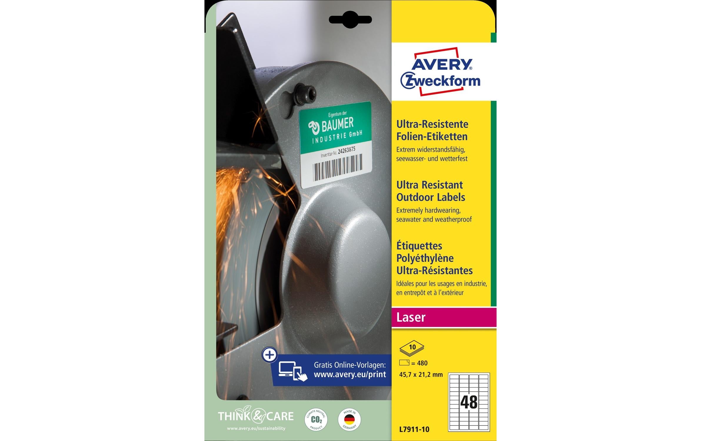 Avery Zweckform Universal-Etiketten L7911-10 45.7 x 21.2 mm