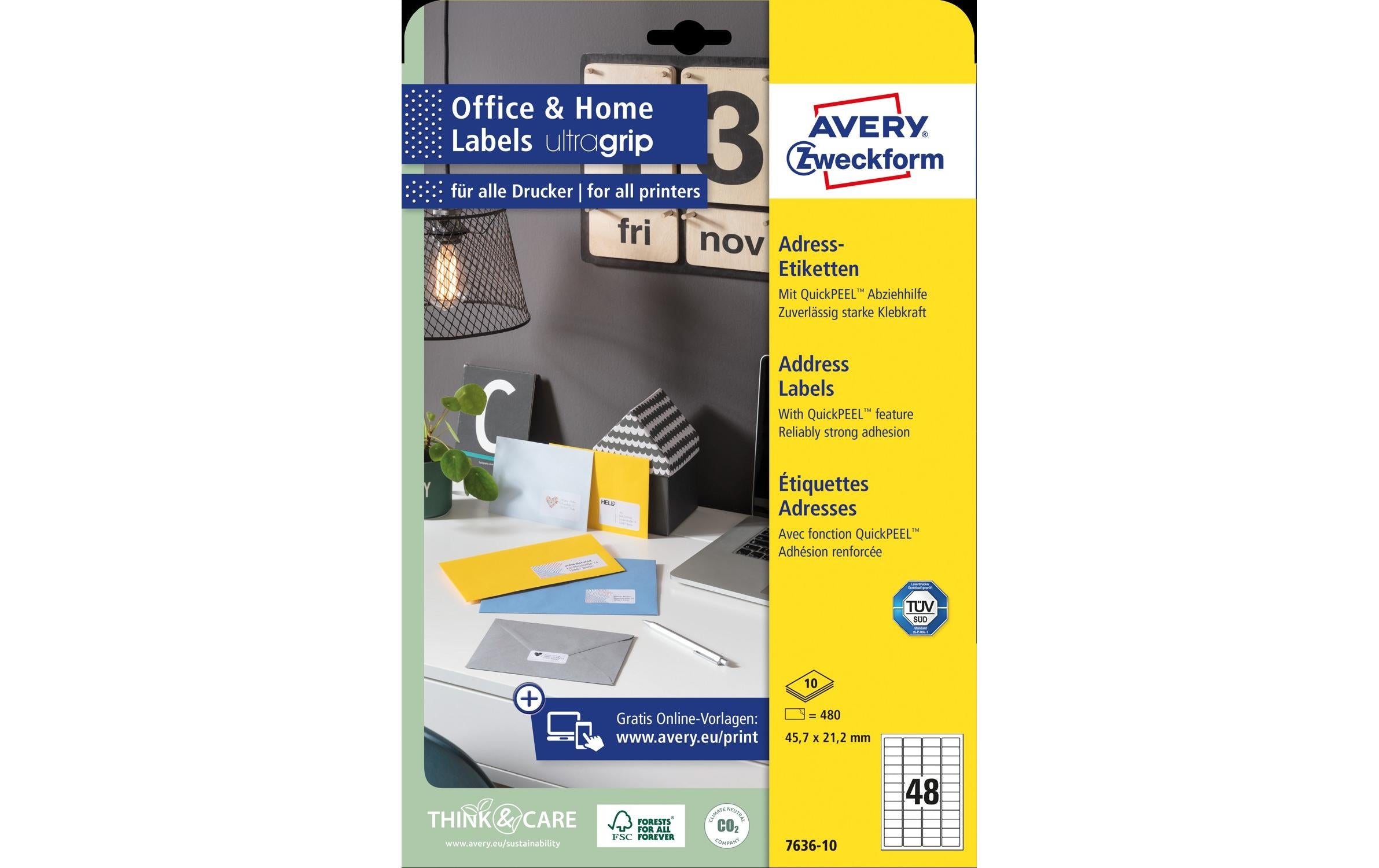 Avery Zweckform Hinweis-Etiketten Set 45.7 x 21.2 mm, 10 Blatt