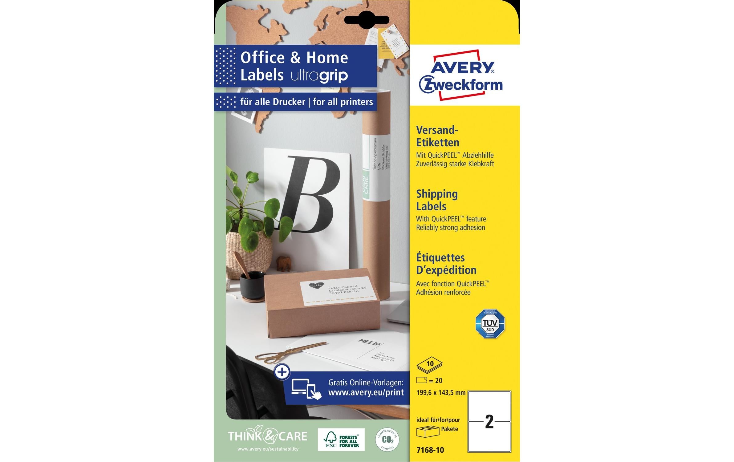 Avery Zweckform Hinweis-Etiketten Set Ø 199.6 x 143.5 mm, 10 Blatt