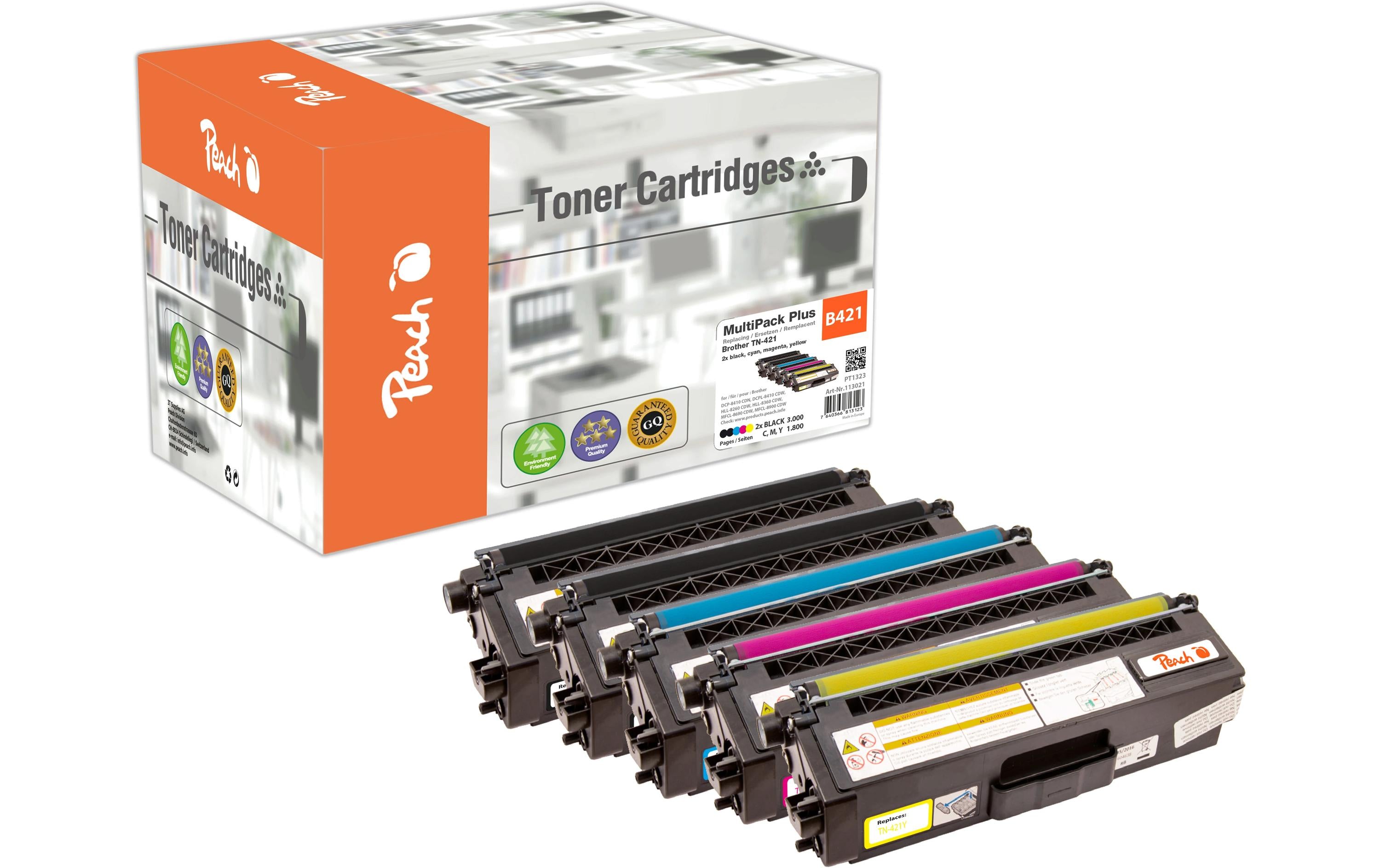 Peach Tonerset Brother TN-421 MultiPack Plus 2x BK, 1x C/M/Y