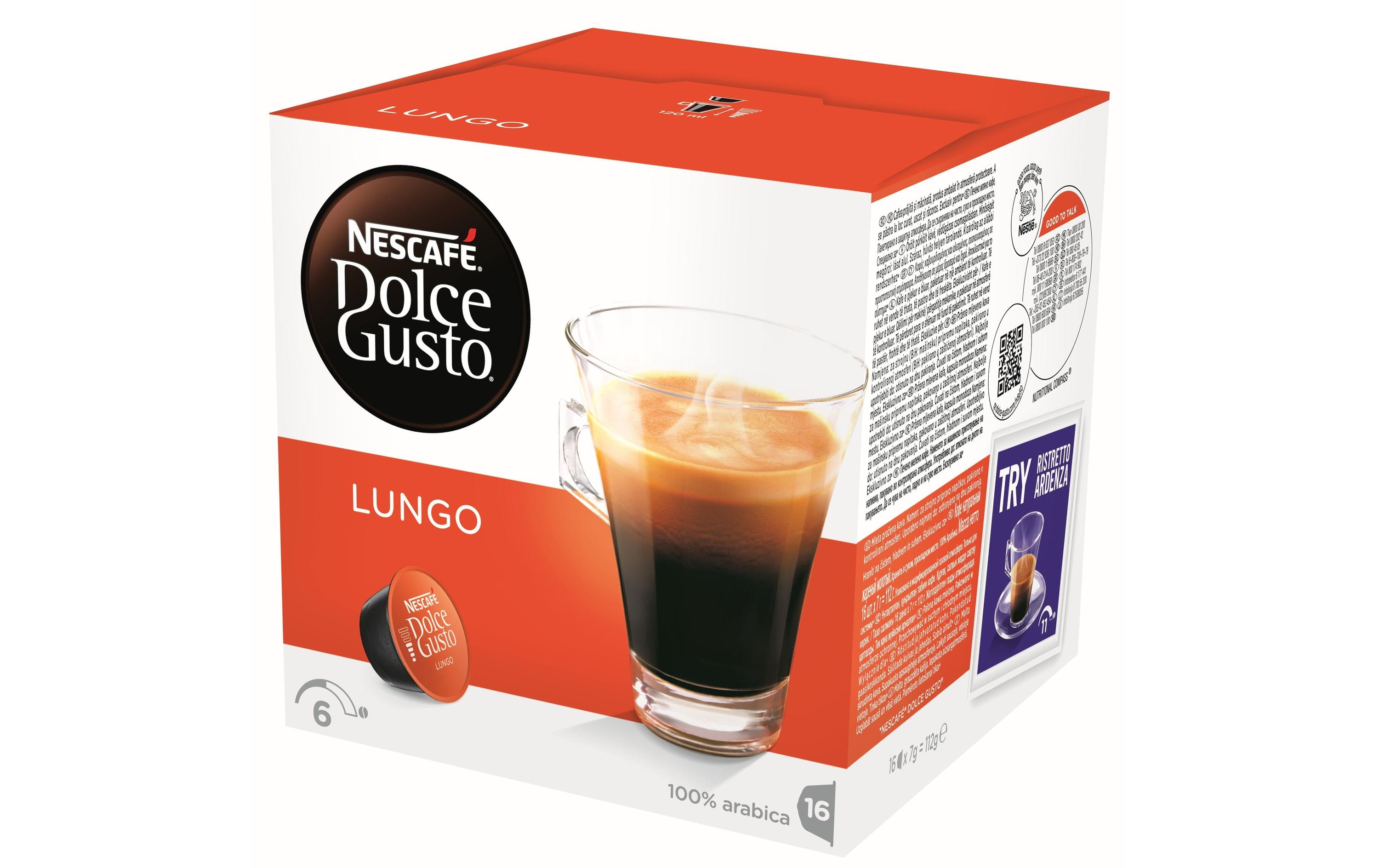 Nescafé Kaffeekapseln Dolce Gusto Lungo 16 Stück