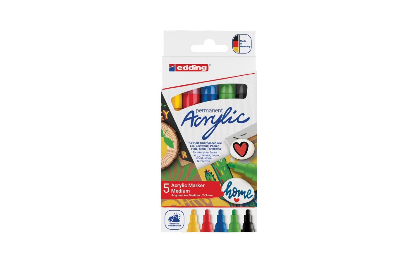 edding Acrylstift Set mit 5 Teilen