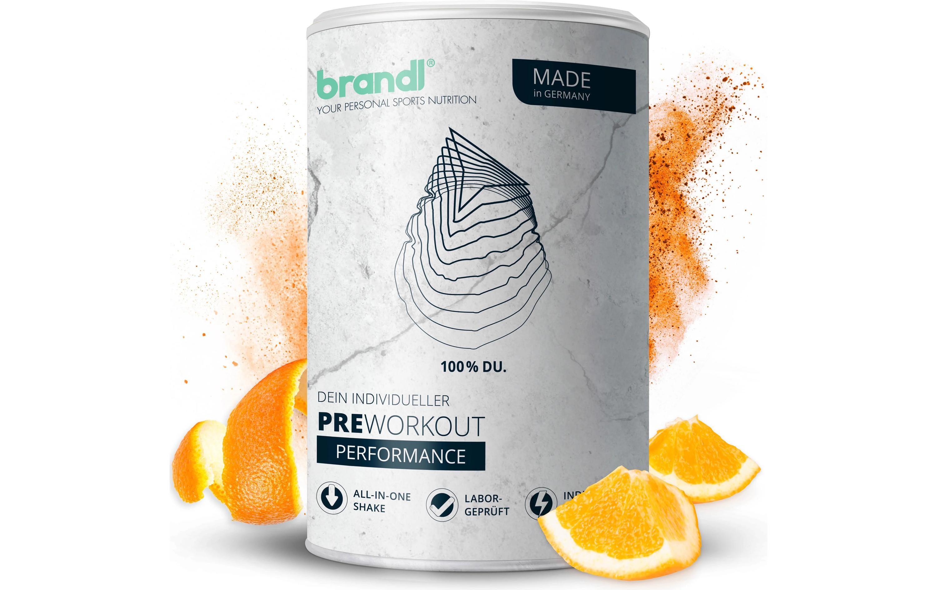 Brandl-Nutrition Pulver Pre-Workout Booster Guarana/Yerba Mate 500 g