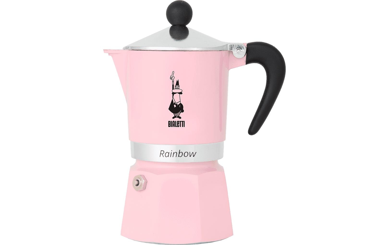 Bialetti Espressokocher Rainbow für 6 Tassen, Rosa