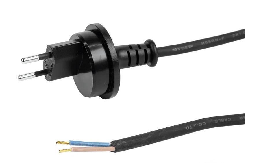 STEFFEN Anschlusskabel GdV 2x1 mm², 3 m, IP55 T11 / offen, Schwarz