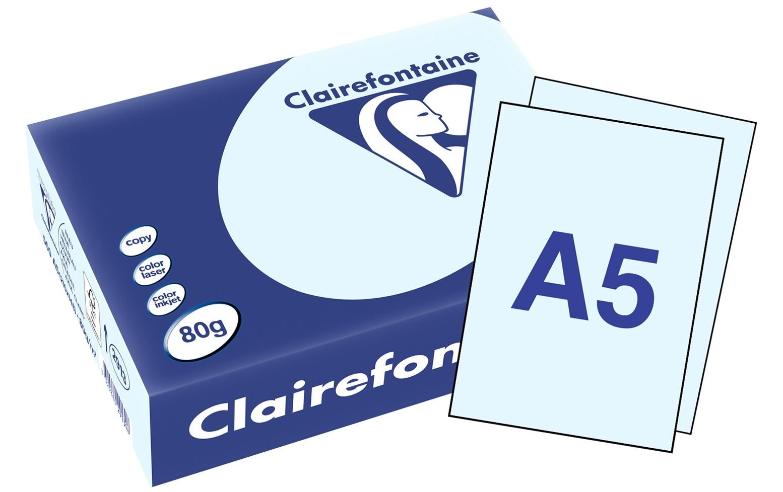 Clairefontaine Kopierpapier Trophée A5, Hellblau, 80 gm2, 500 Blatt