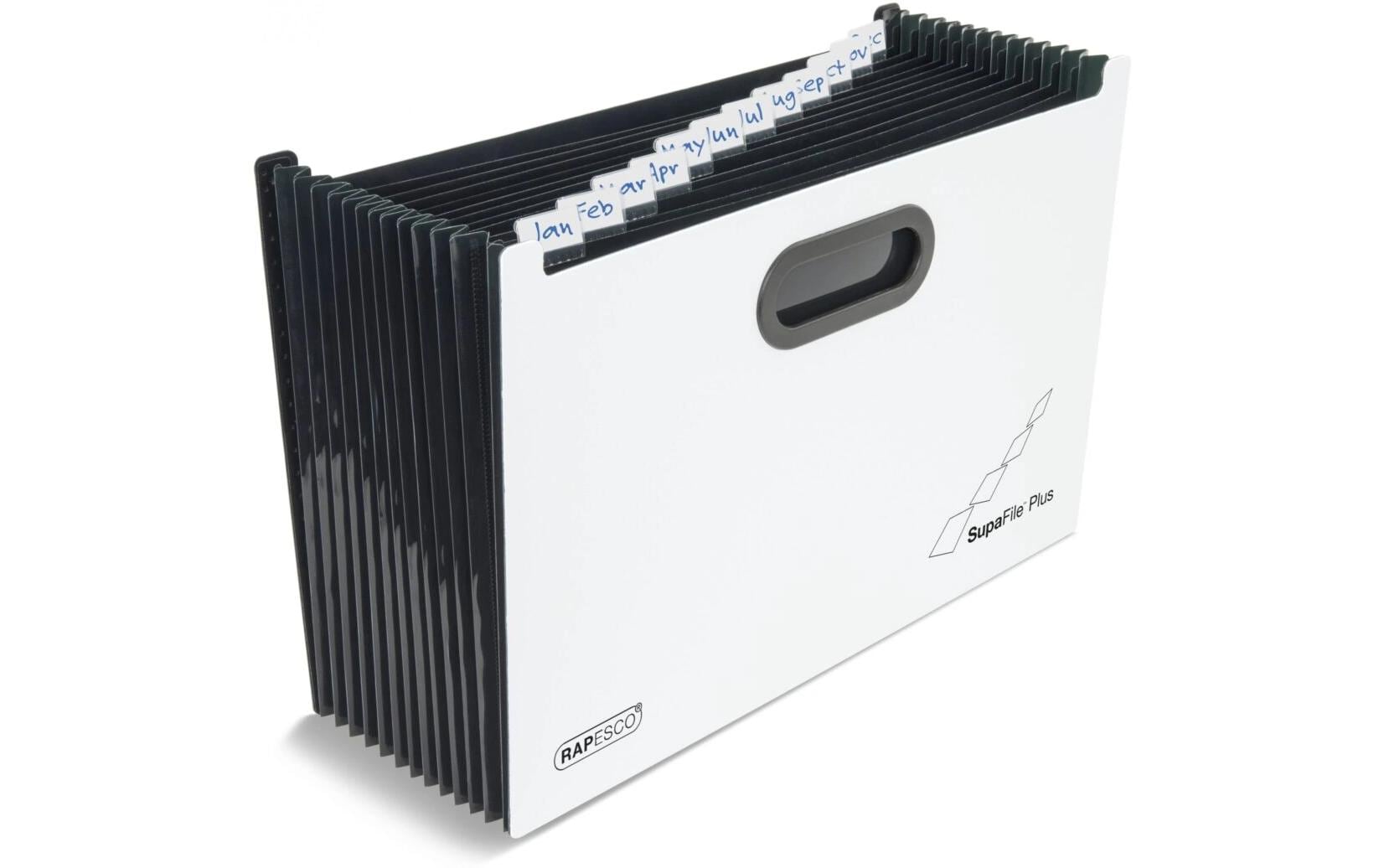 Rapesco Fächermappe Supafile A4+ Schwarz / Weiss