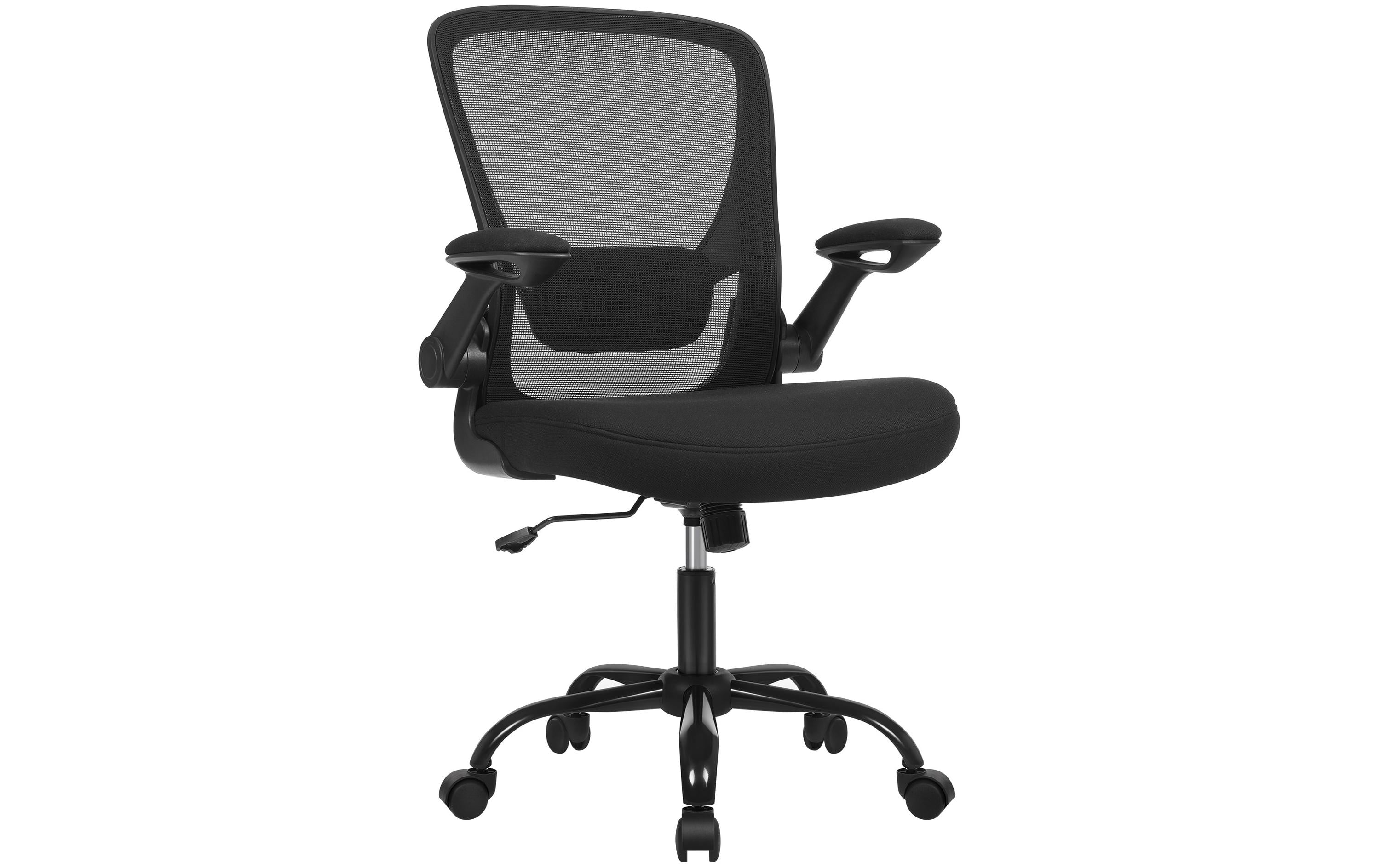 Songmics Bürostuhl mit klappbaren Armlehnen, Schwarz