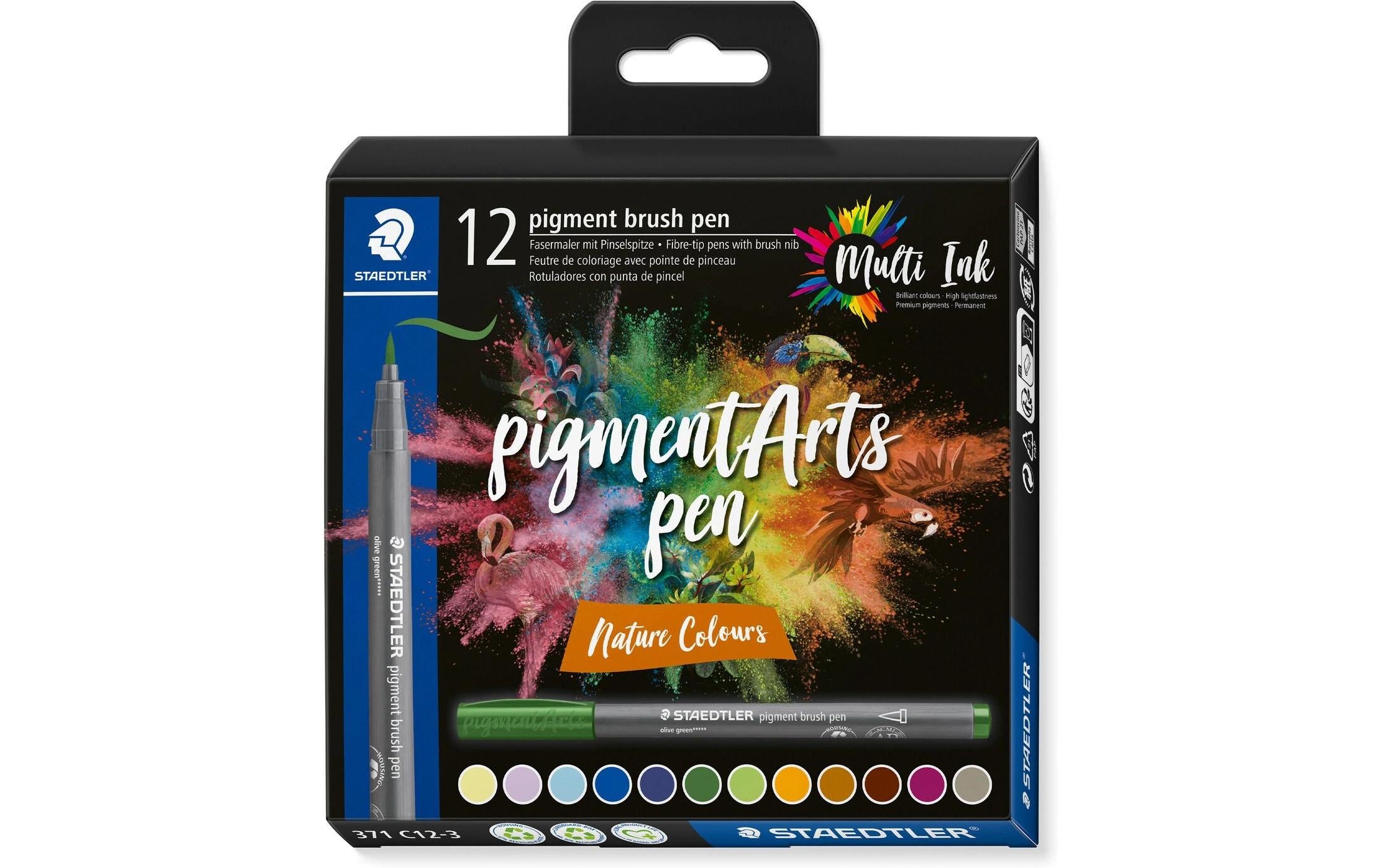Staedtler Fasermaler Pigment Arts Brush Pen Nature Colors