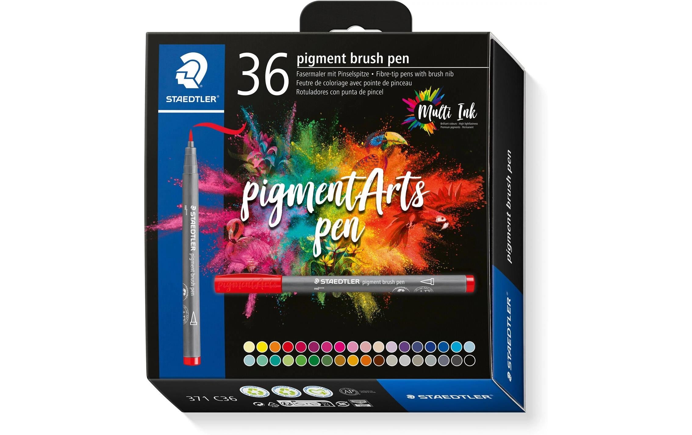 Staedtler Fasermaler Pigment Arts Brush Pen Brilliant Colors
