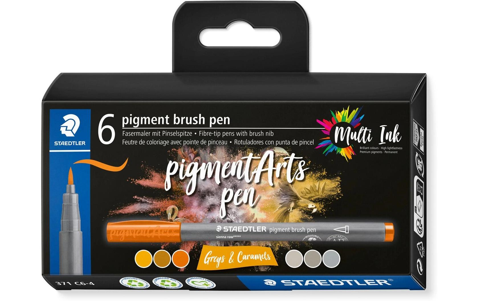 Staedtler Fasermaler Pigment Arts Brush Pen Greys & Caramels
