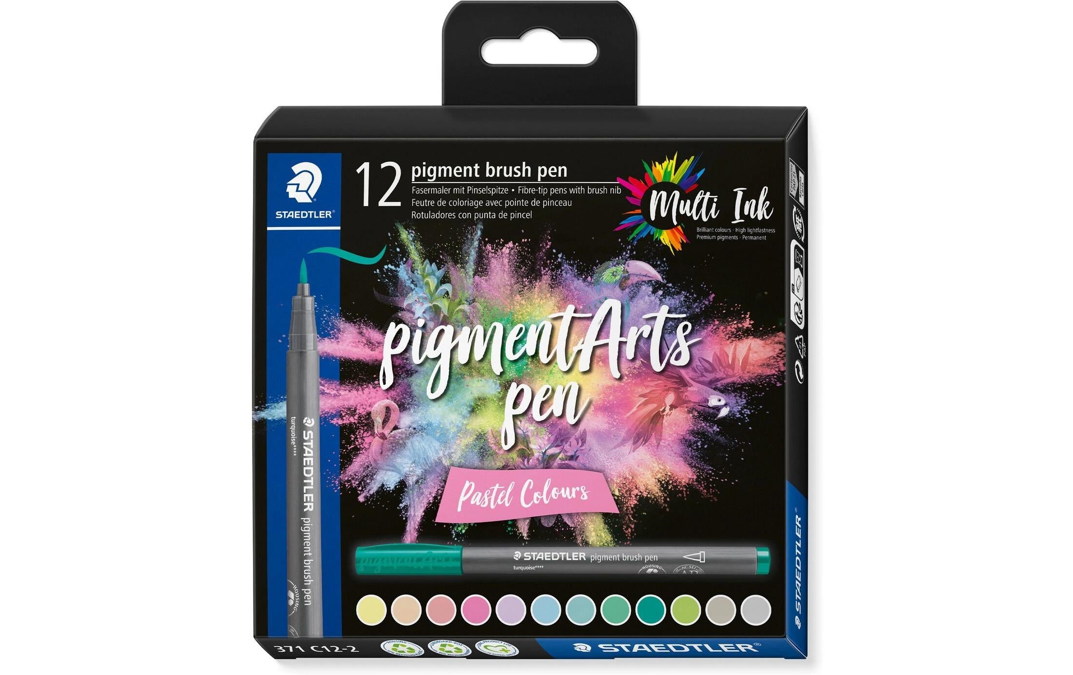Staedtler Fasermaler Pigment Arts Brush Pen Pastel Colours