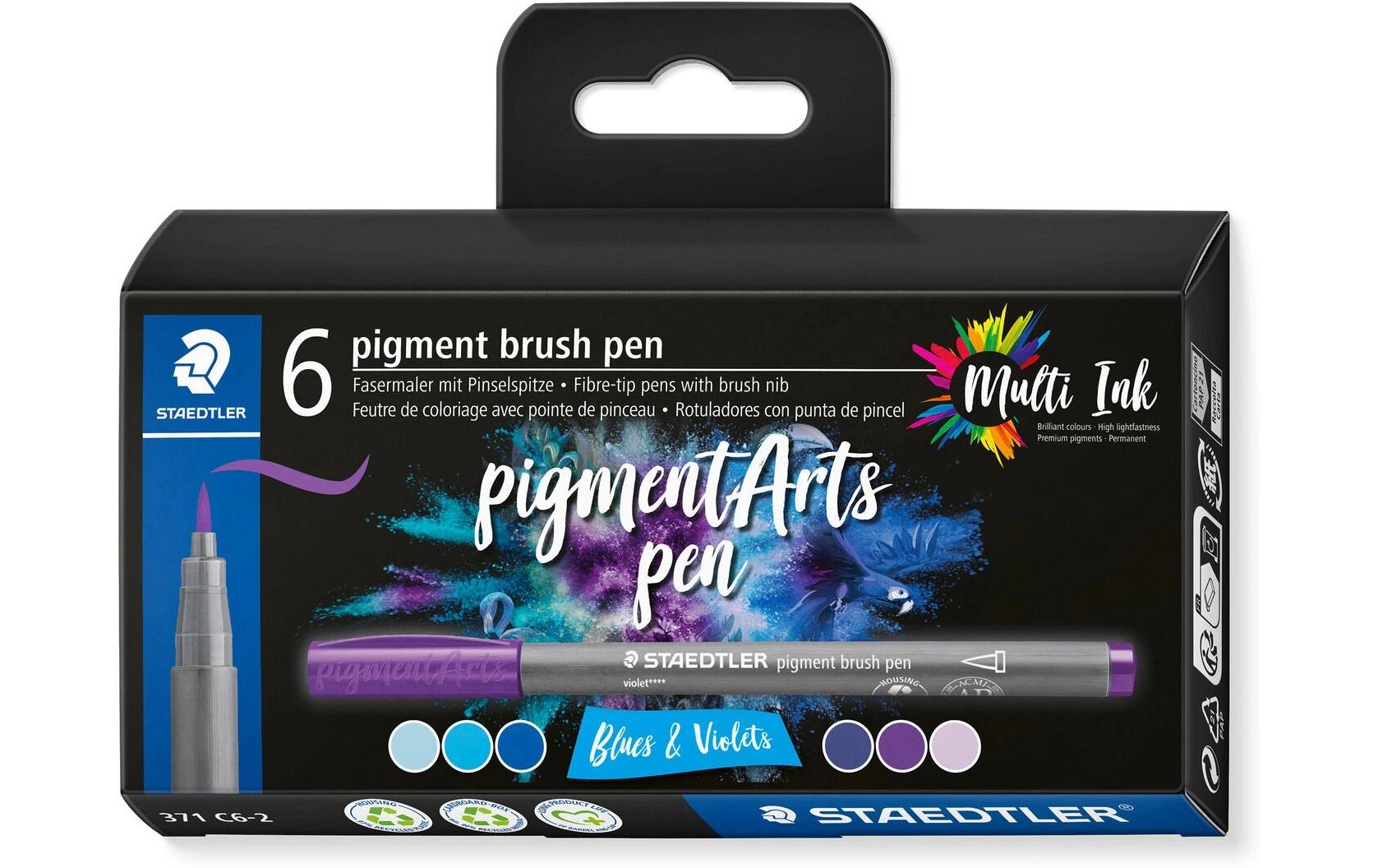 Staedtler Fasermaler Pigment Arts Brush Pen Blues & Violetts