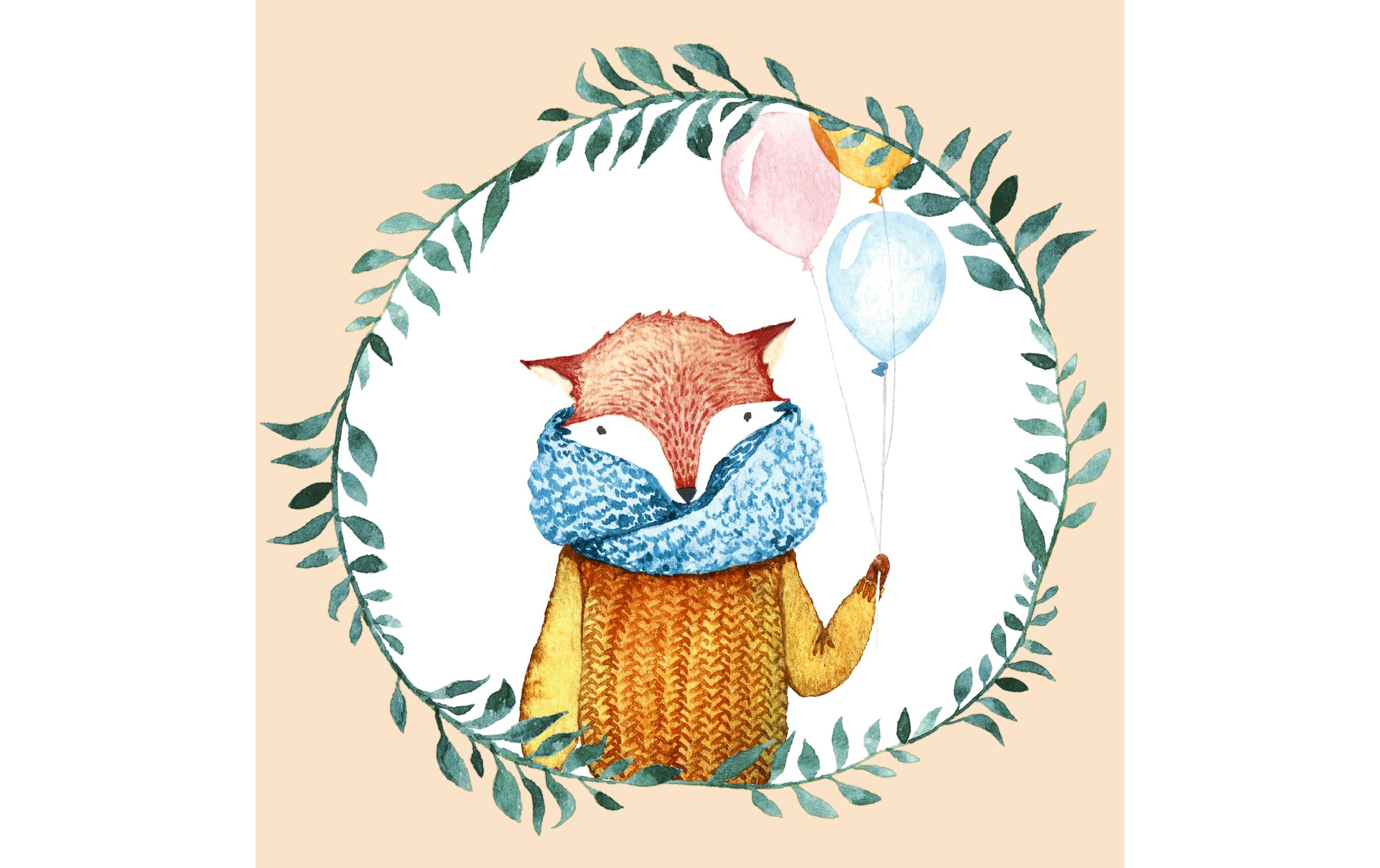 Paper + Design Papierservietten Fox Balloons 33 cm x 33 cm, 20 Stück